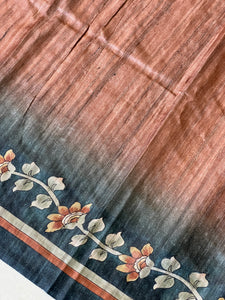 Kalamkari Design Geecha Tussar Finish Saree | KSD131