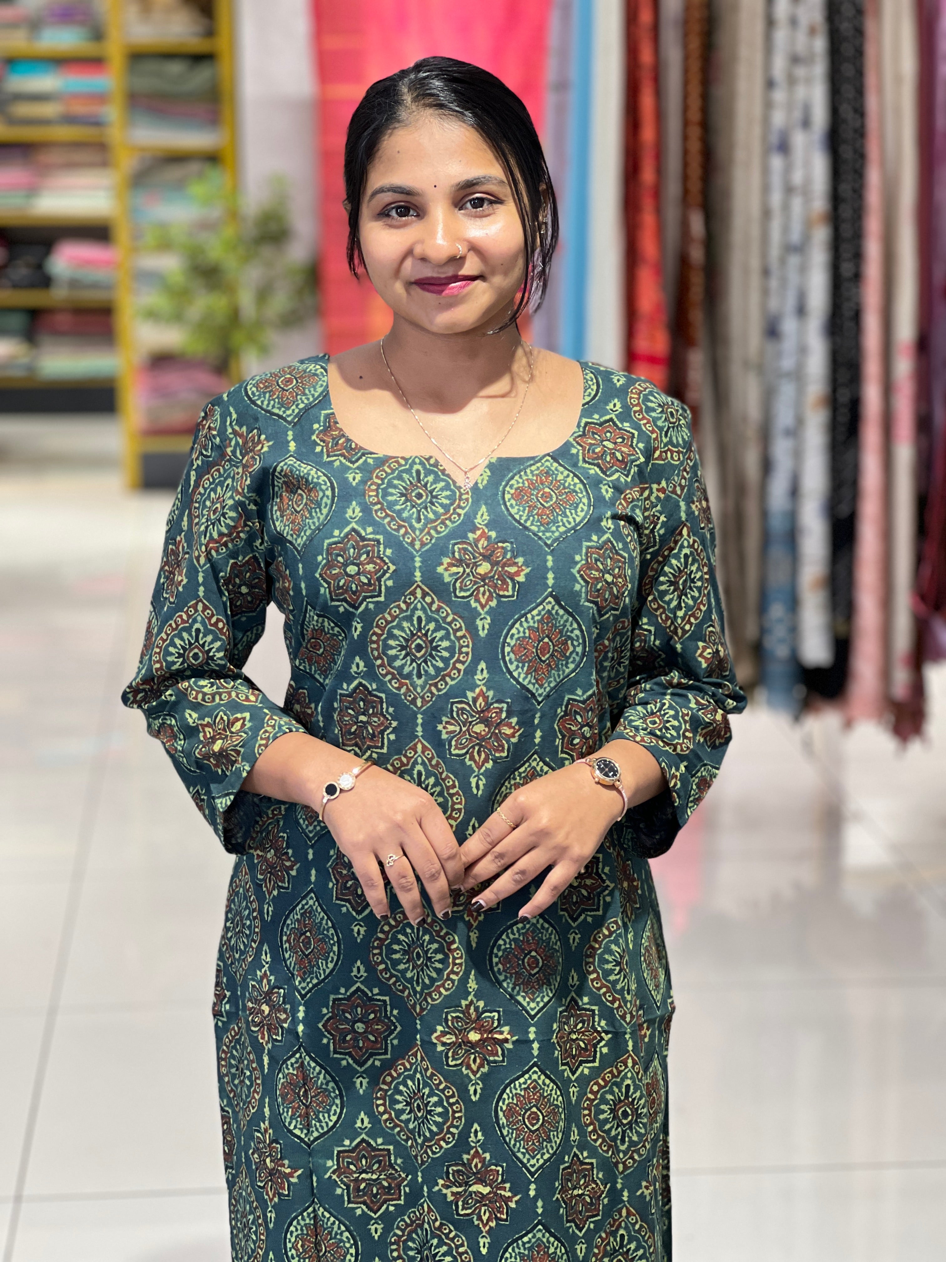 Printed Cotton Kurta | DNT1039