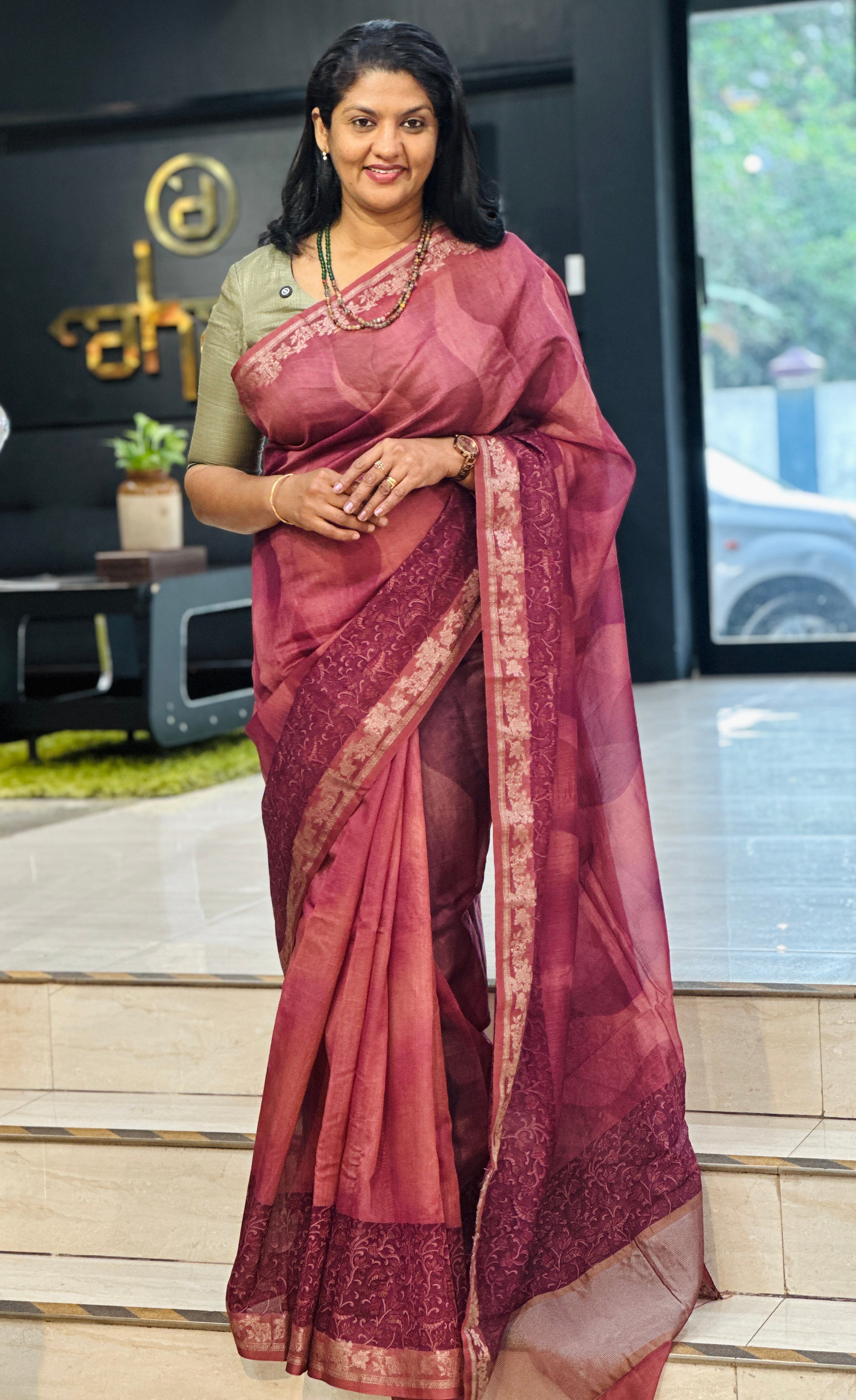 Stone Wash Effect Chanderi Saree | YNG1382