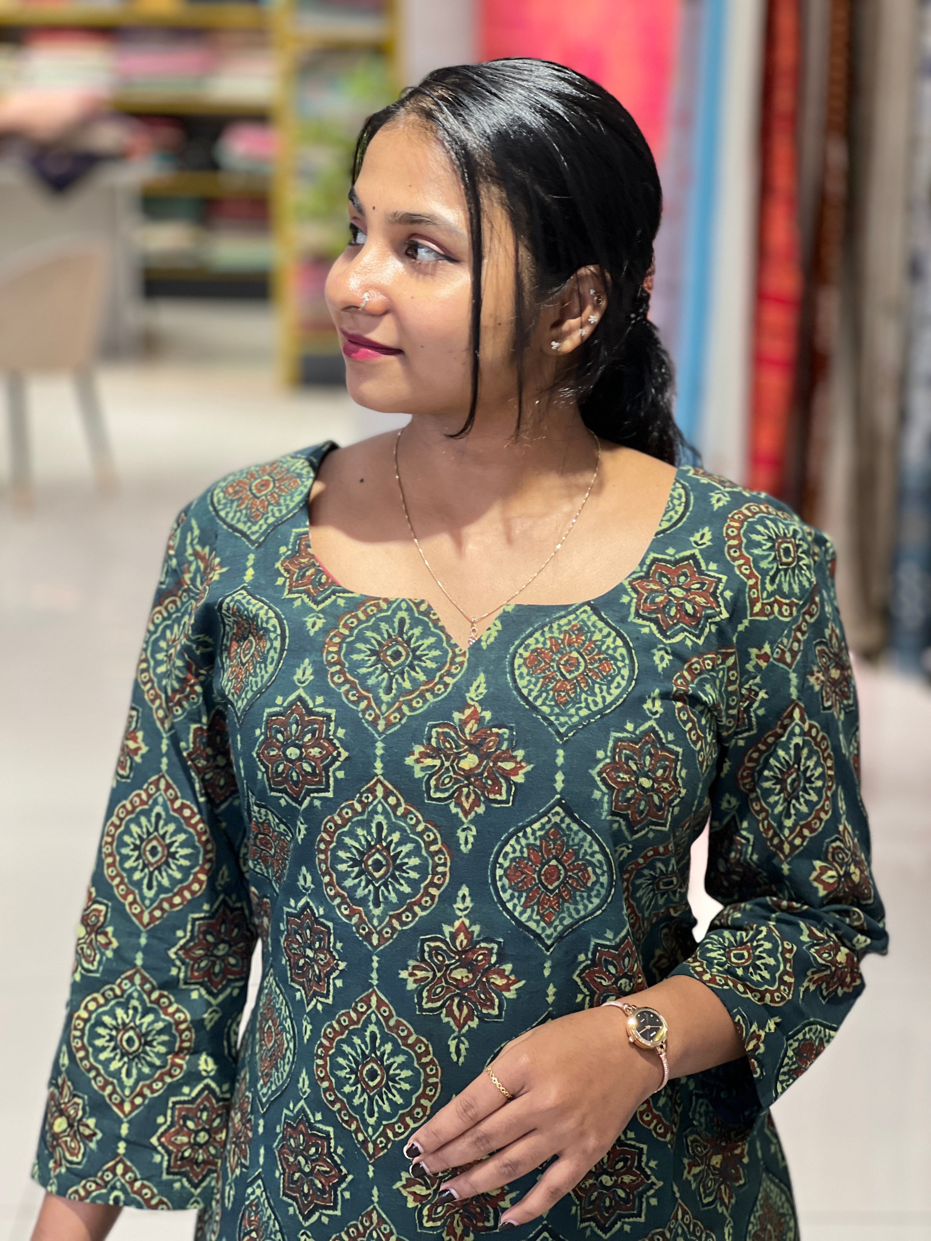 Printed Cotton Kurta | DNT1039