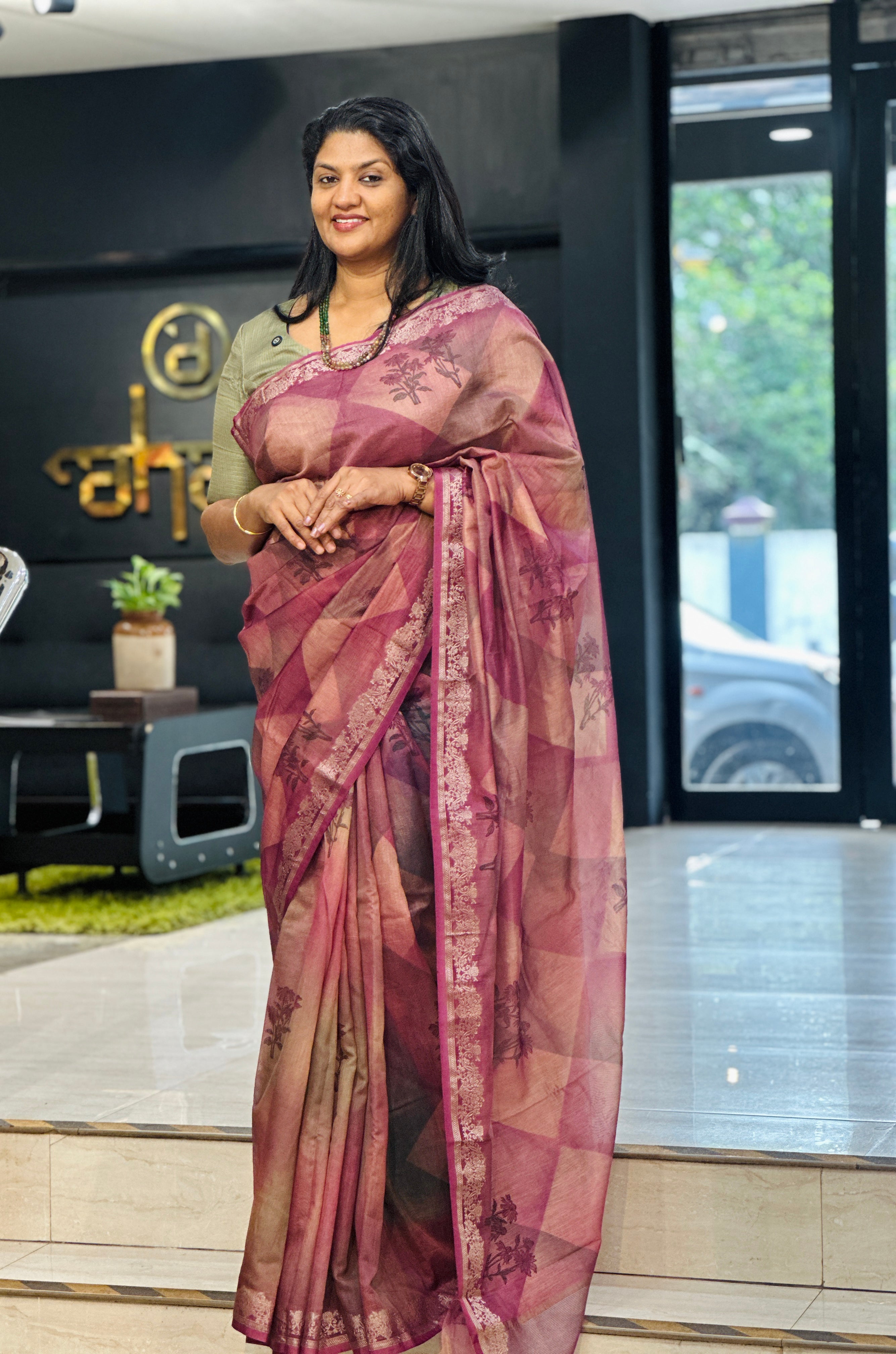 Stone Wash Effect Chanderi Saree | YNG1387