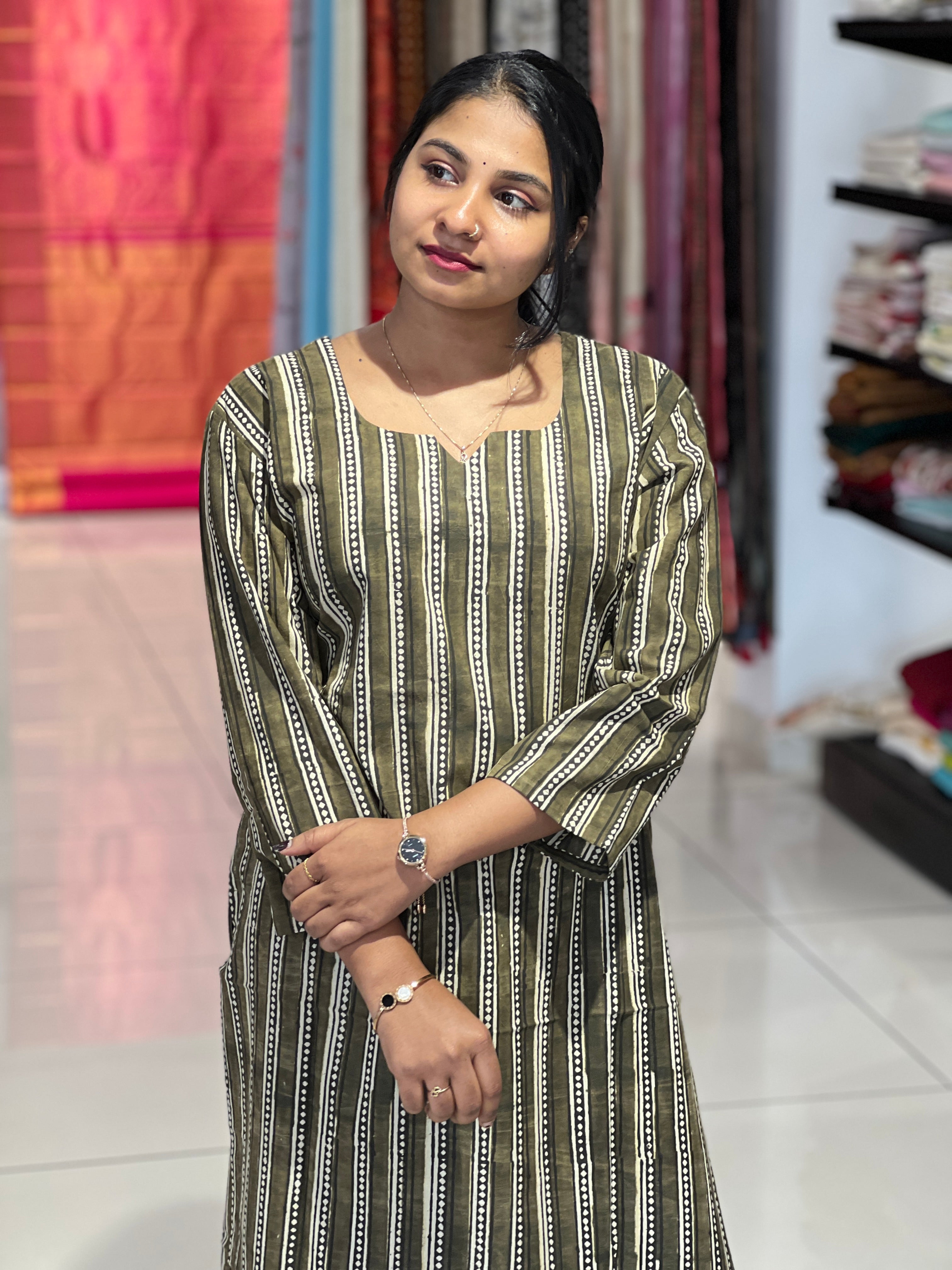 Printed Cotton Kurta | DNT1070