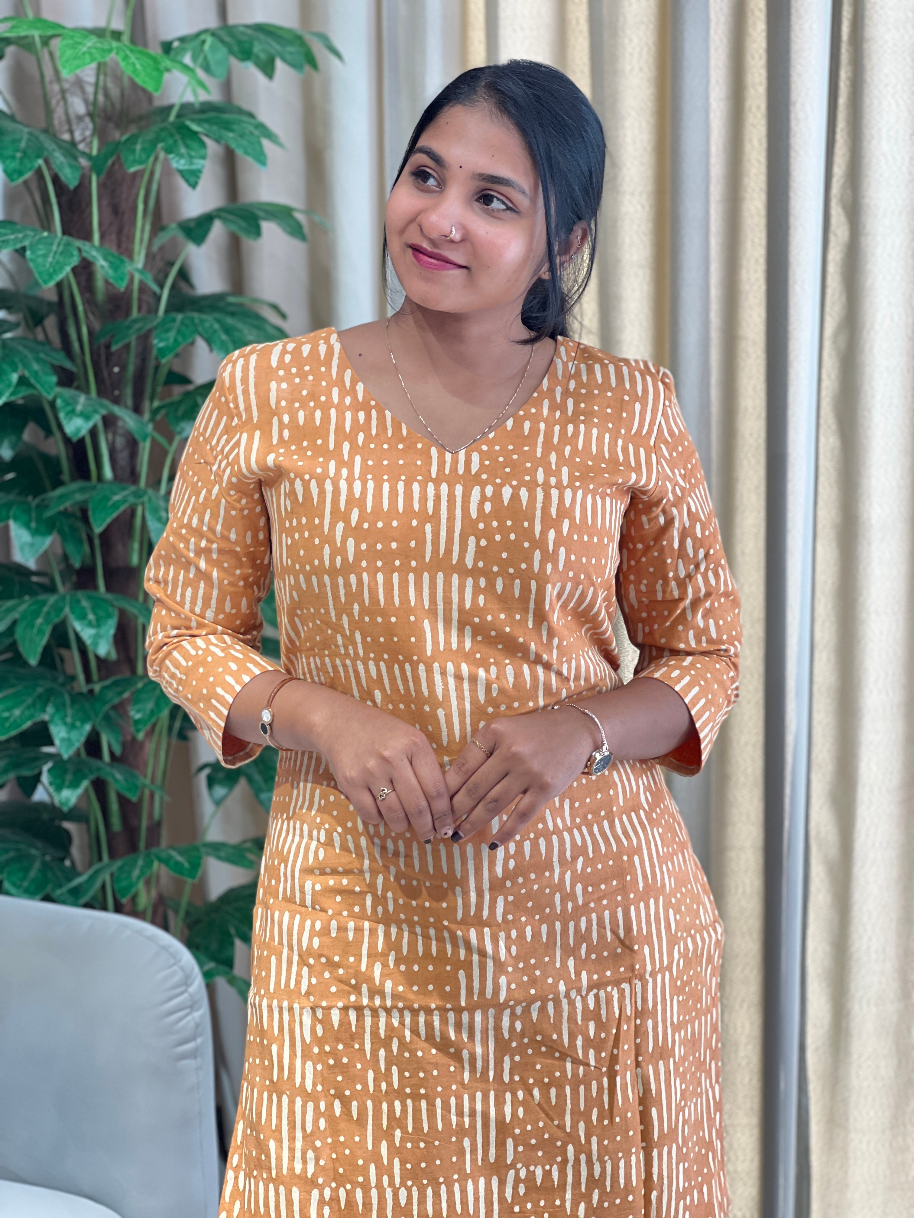 Batik Printed Cotton Kurta | DNT1080