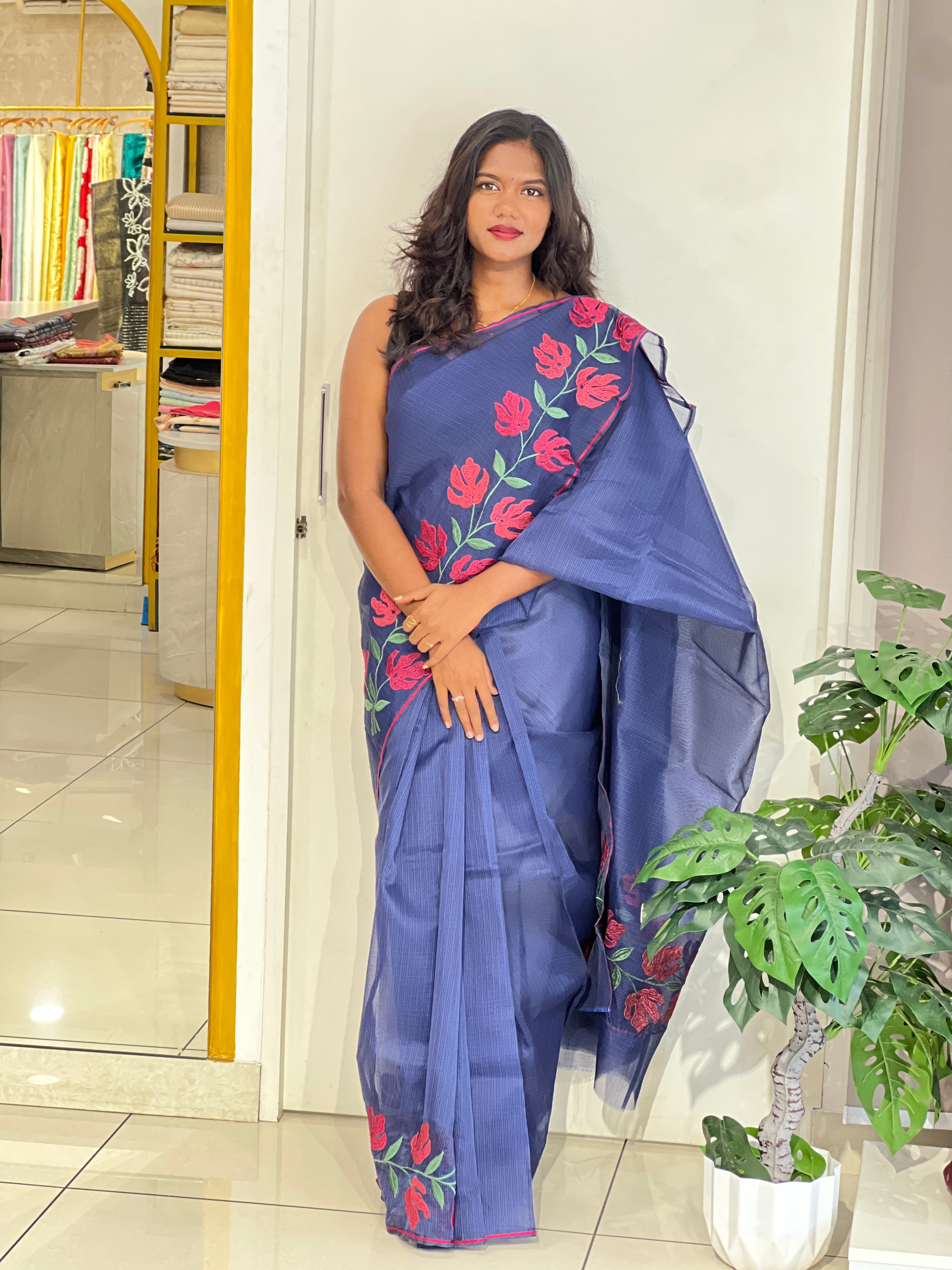 Placement Pattern Super Net Kota Saree | JSC745