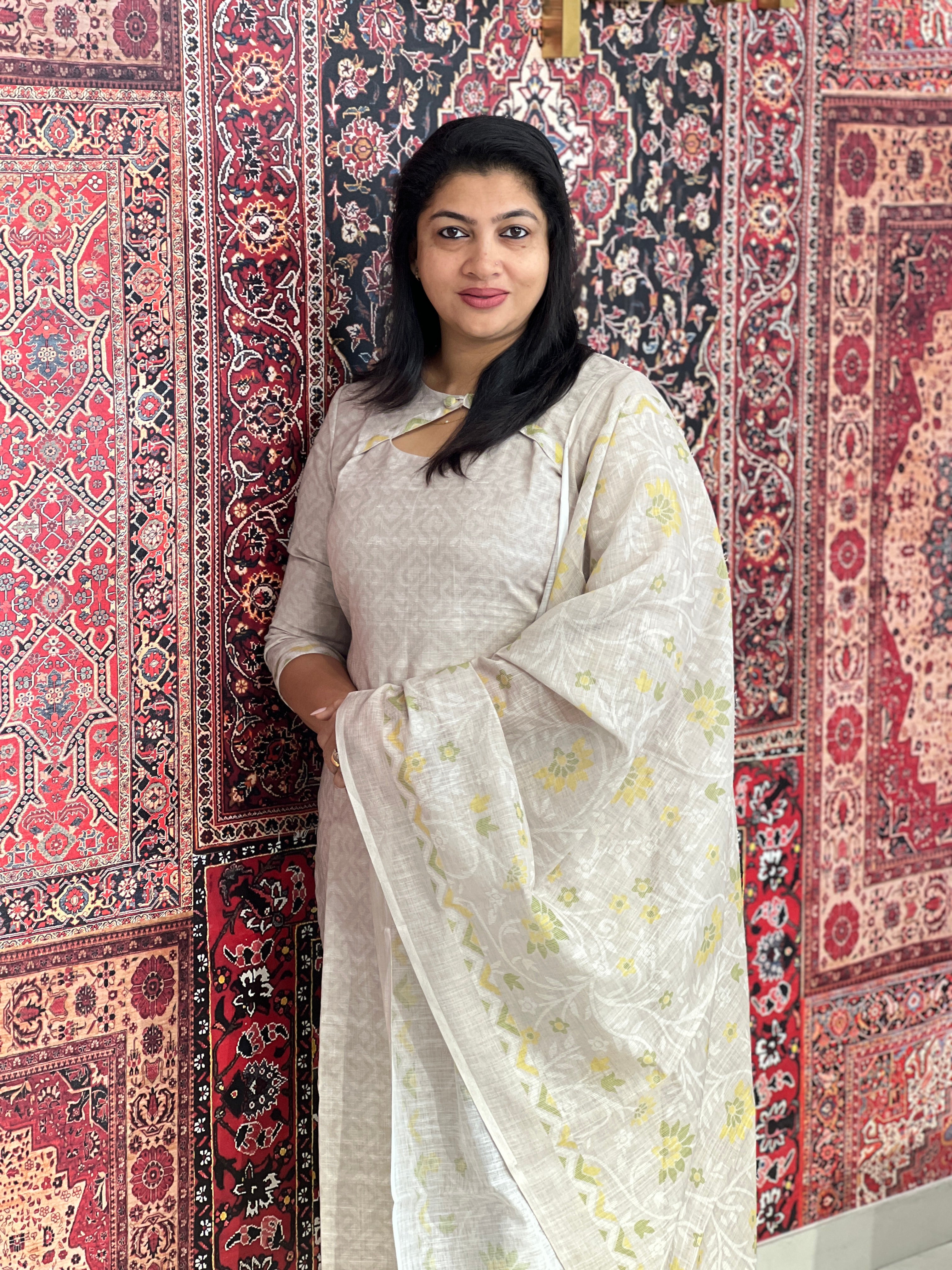 Sublimation Printed Semi Linen Salwar Set | SSN509