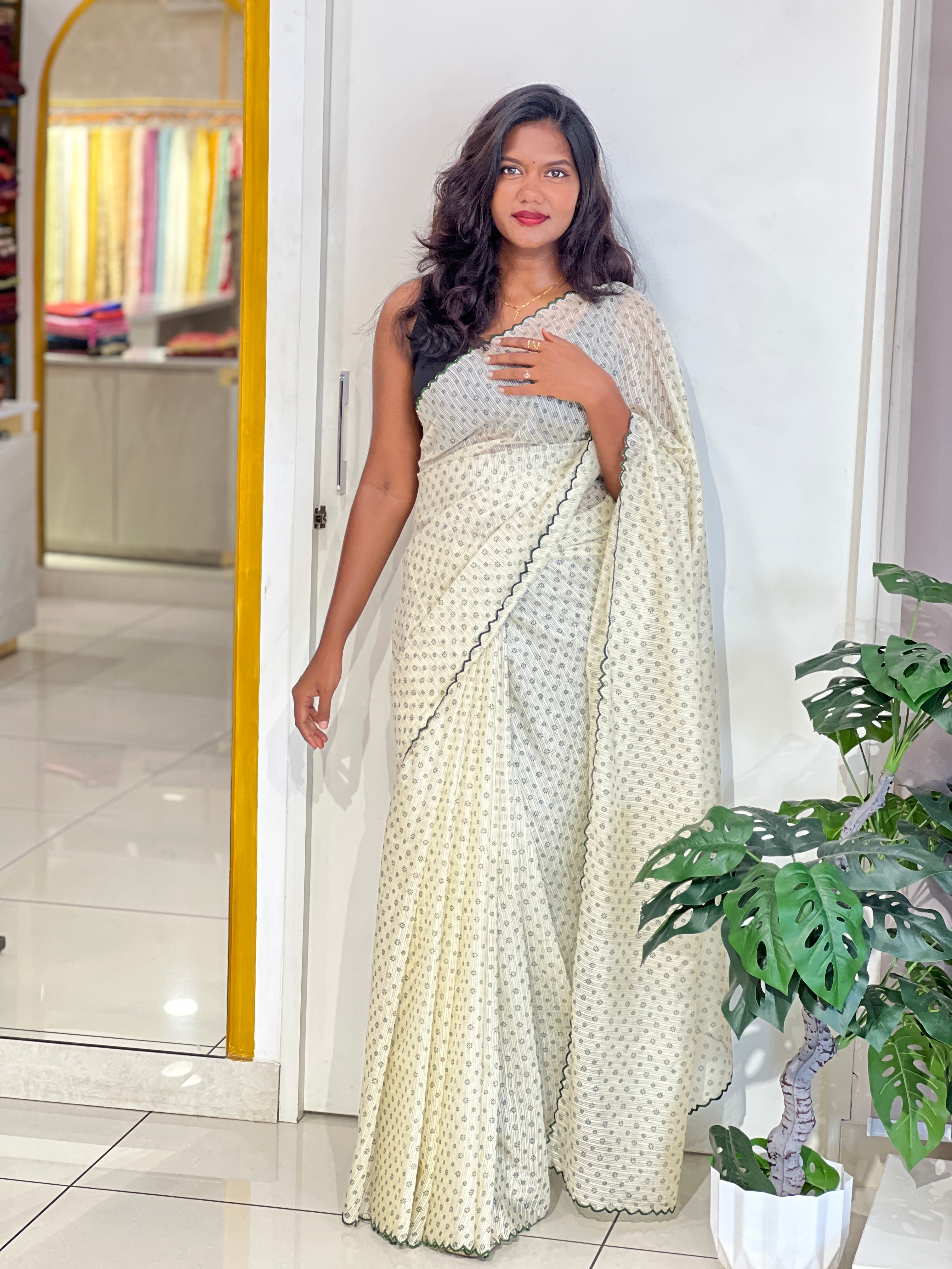 Floral Printed Pattern Silky Kota Saree | SS1490