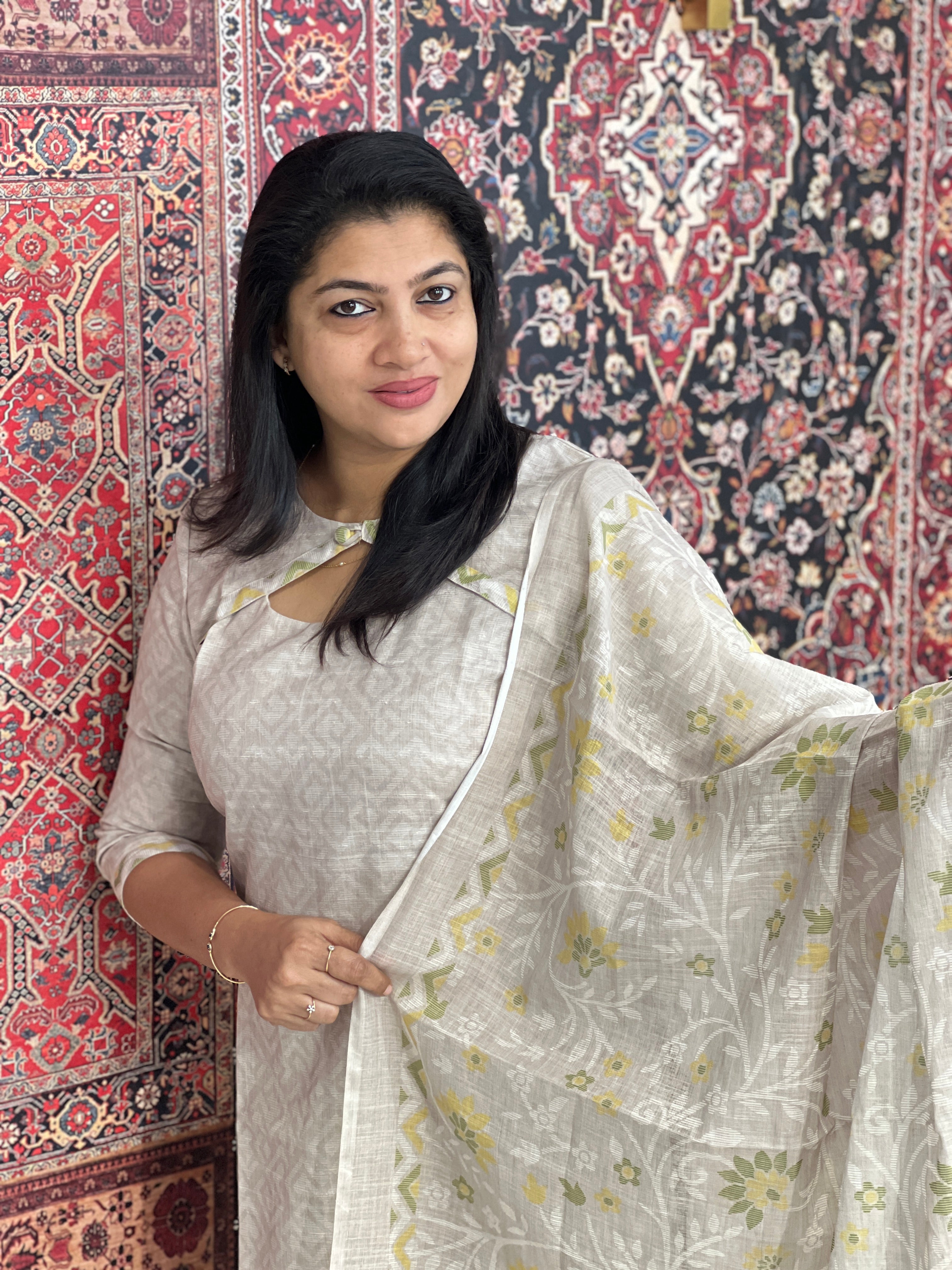 Sublimation Printed Semi Linen Salwar Set | SSN509