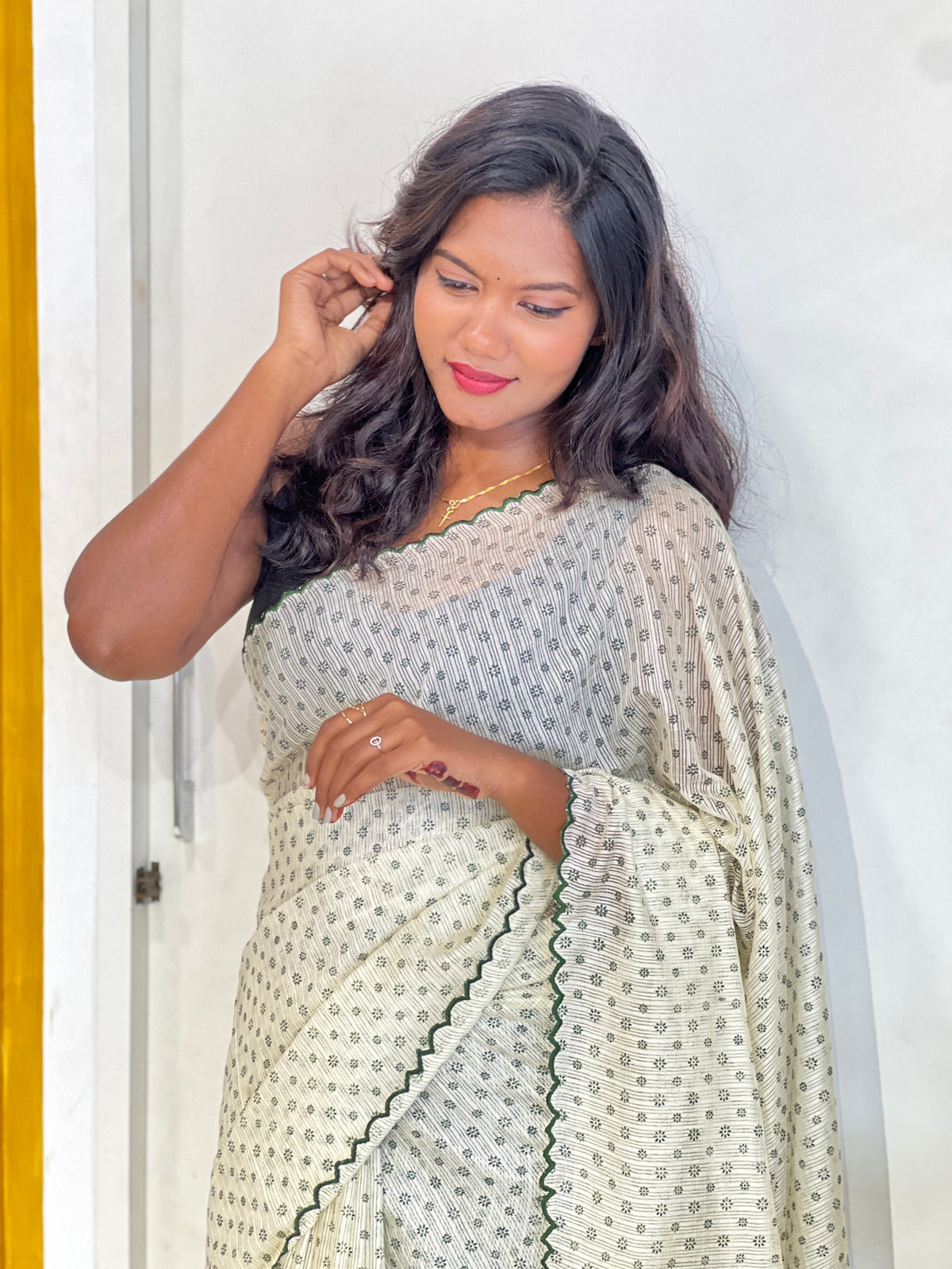 Floral Printed Pattern Silky Kota Saree | SS1490