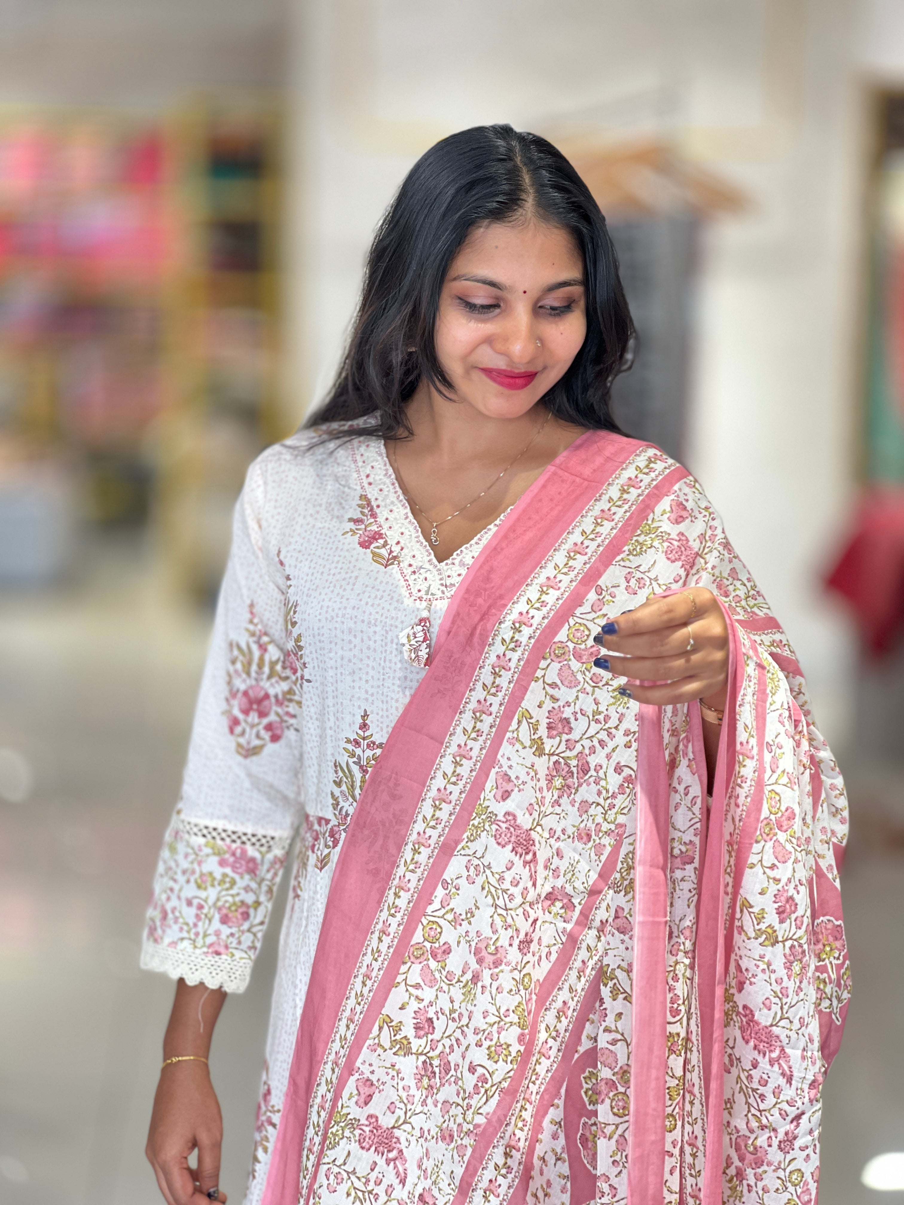 Floral Printed Cotton Kurta Set | MAG104