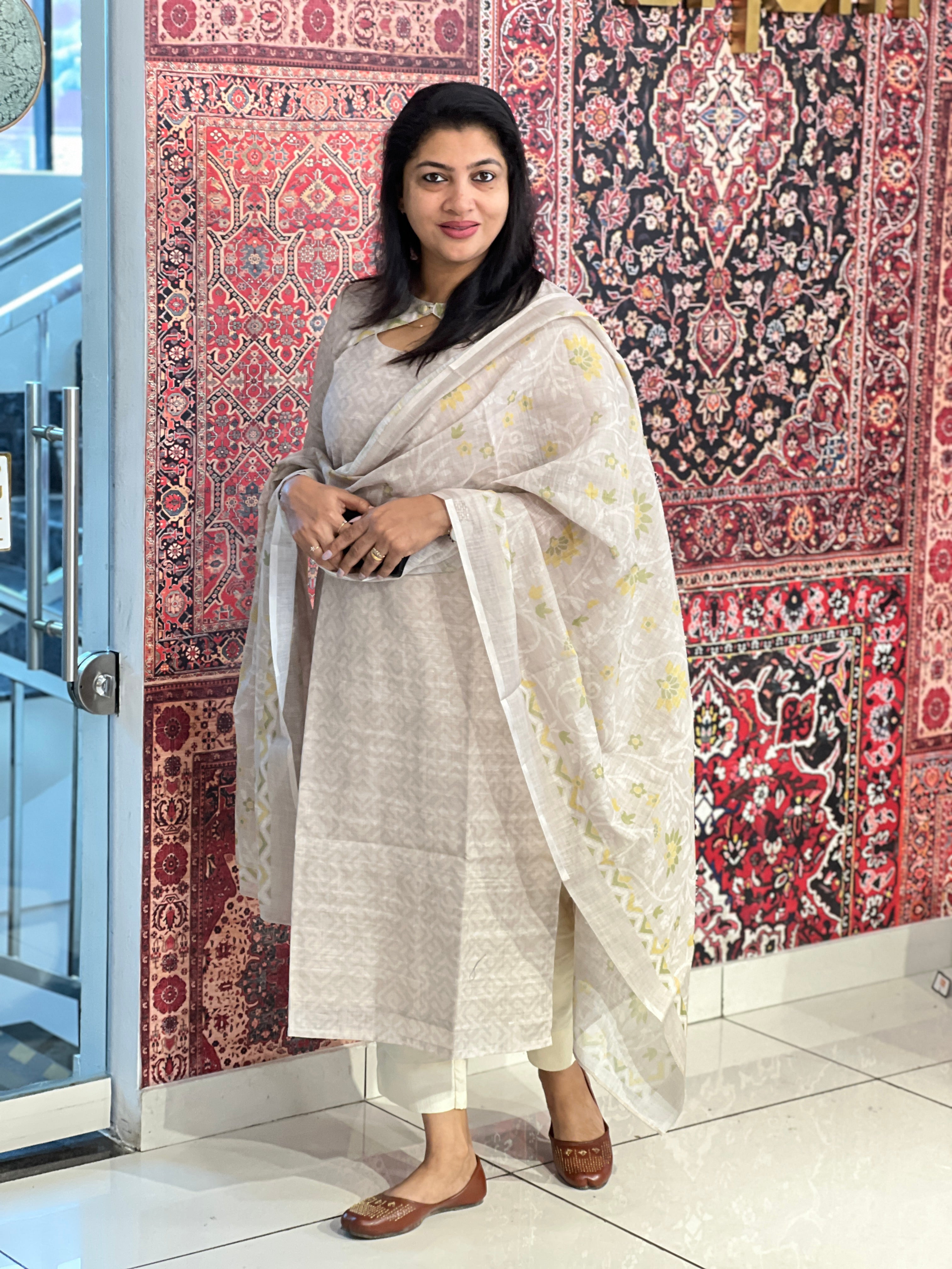 Sublimation Printed Semi Linen Salwar Set | SSN509