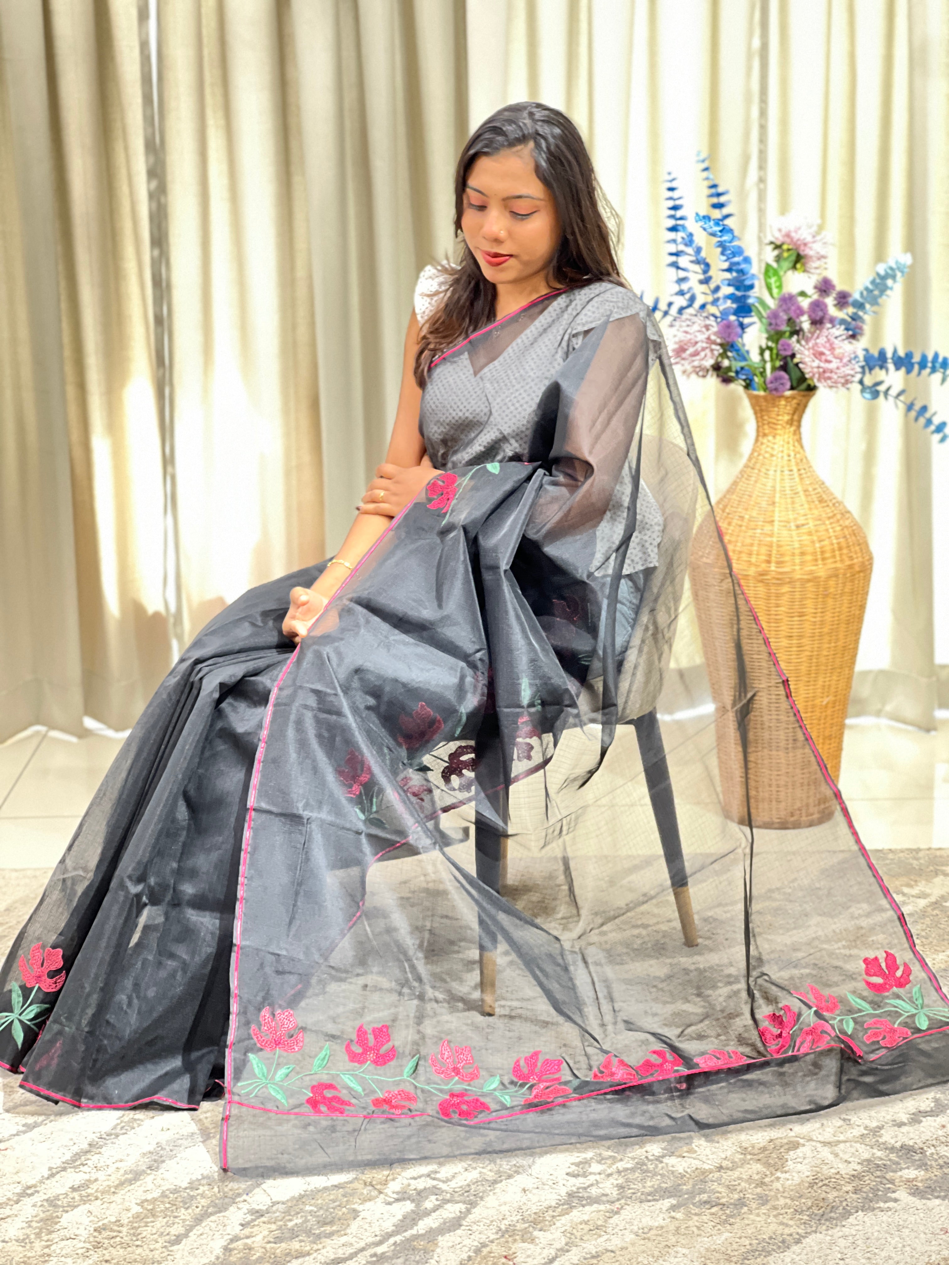 Placement Pattern Super Net Kota Saree | JSC746