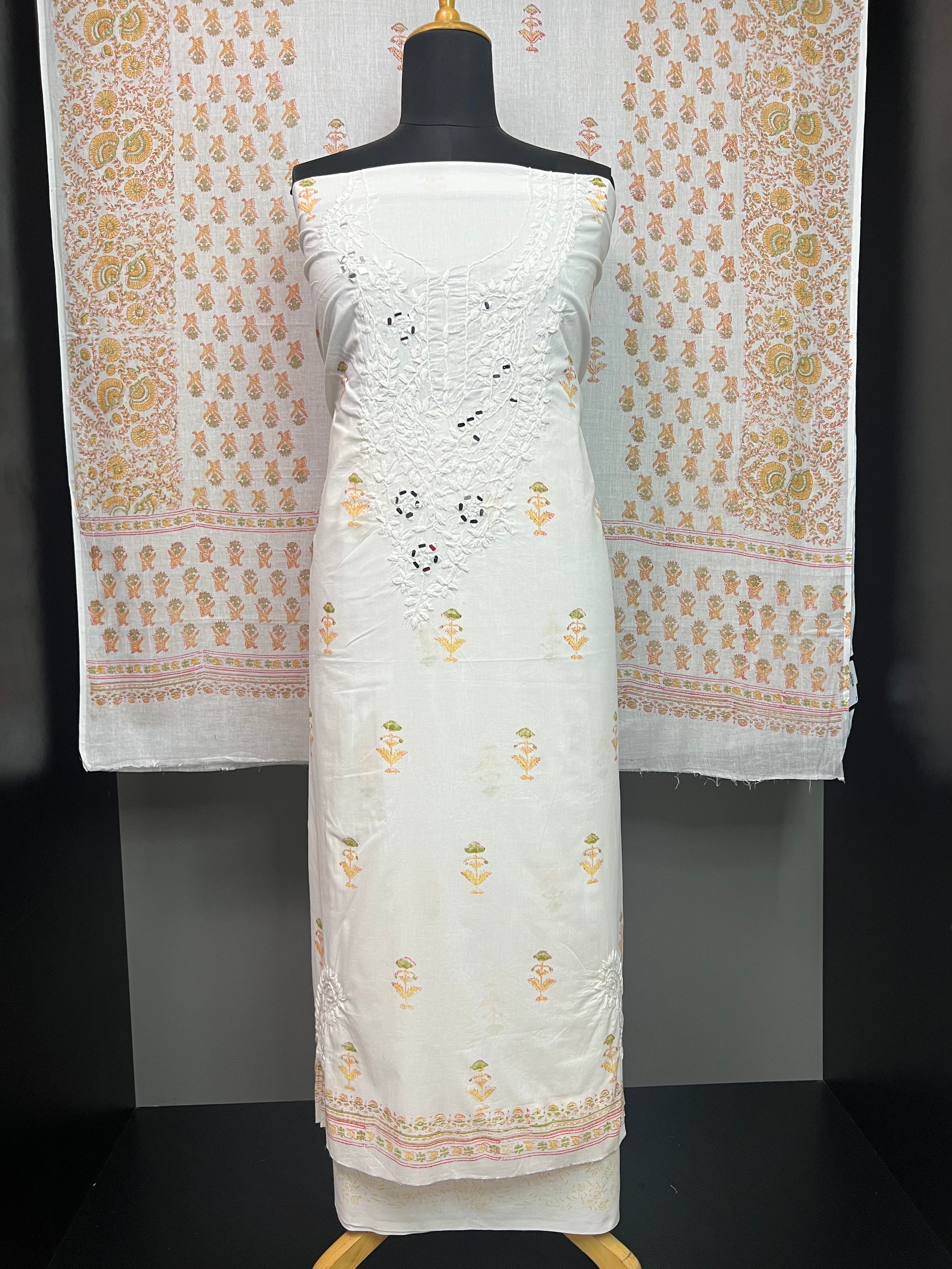 Chikankari Embroidered Cotton Salwar Set | SW2090
