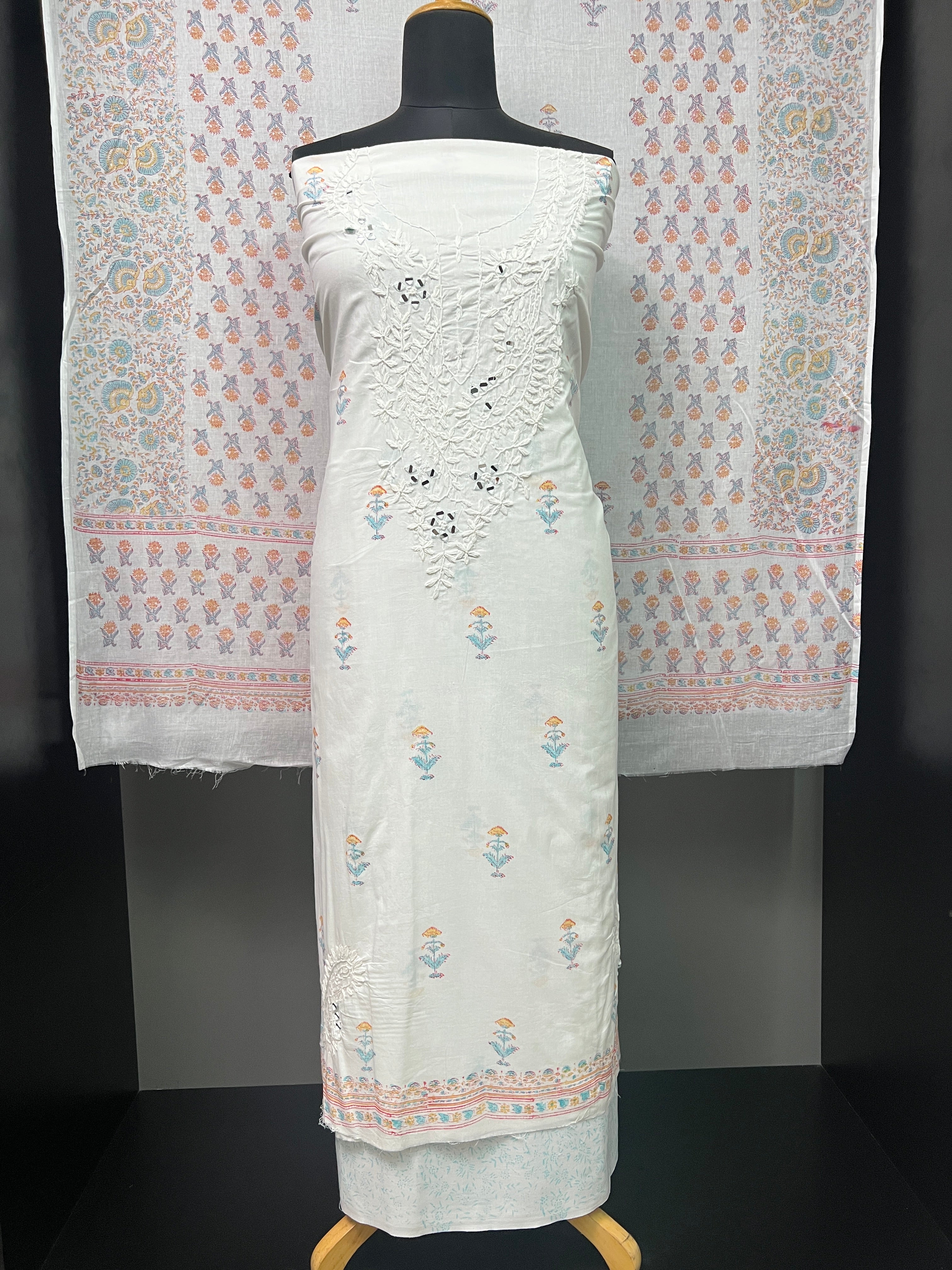 Chikankari Embroidered Cotton Salwar Set | SW2093