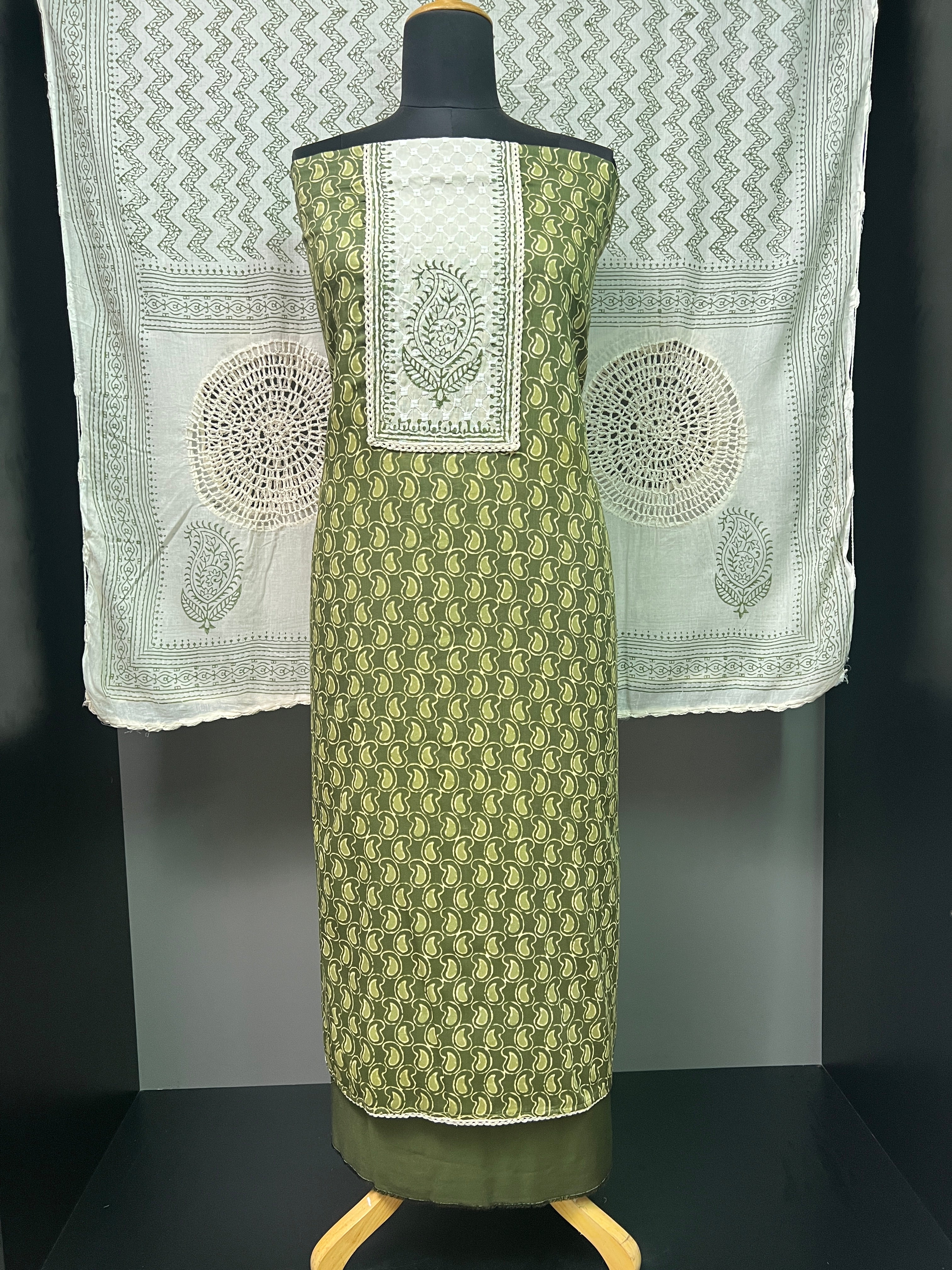 Digital Print & Block Print Detailed Soft Cotton Salwar Set | SW2014