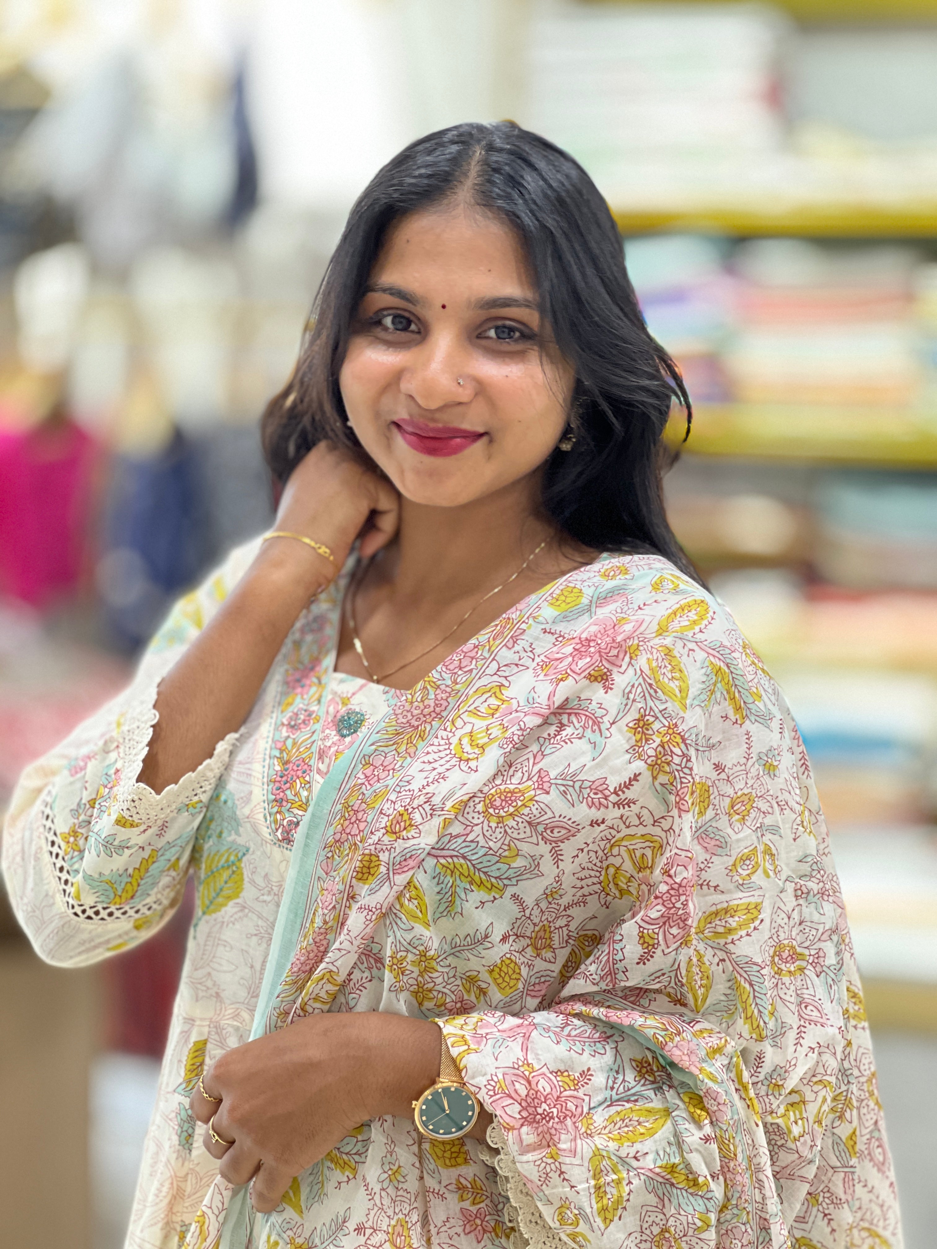 Floral Printed Cotton Kurta Set | MAG103