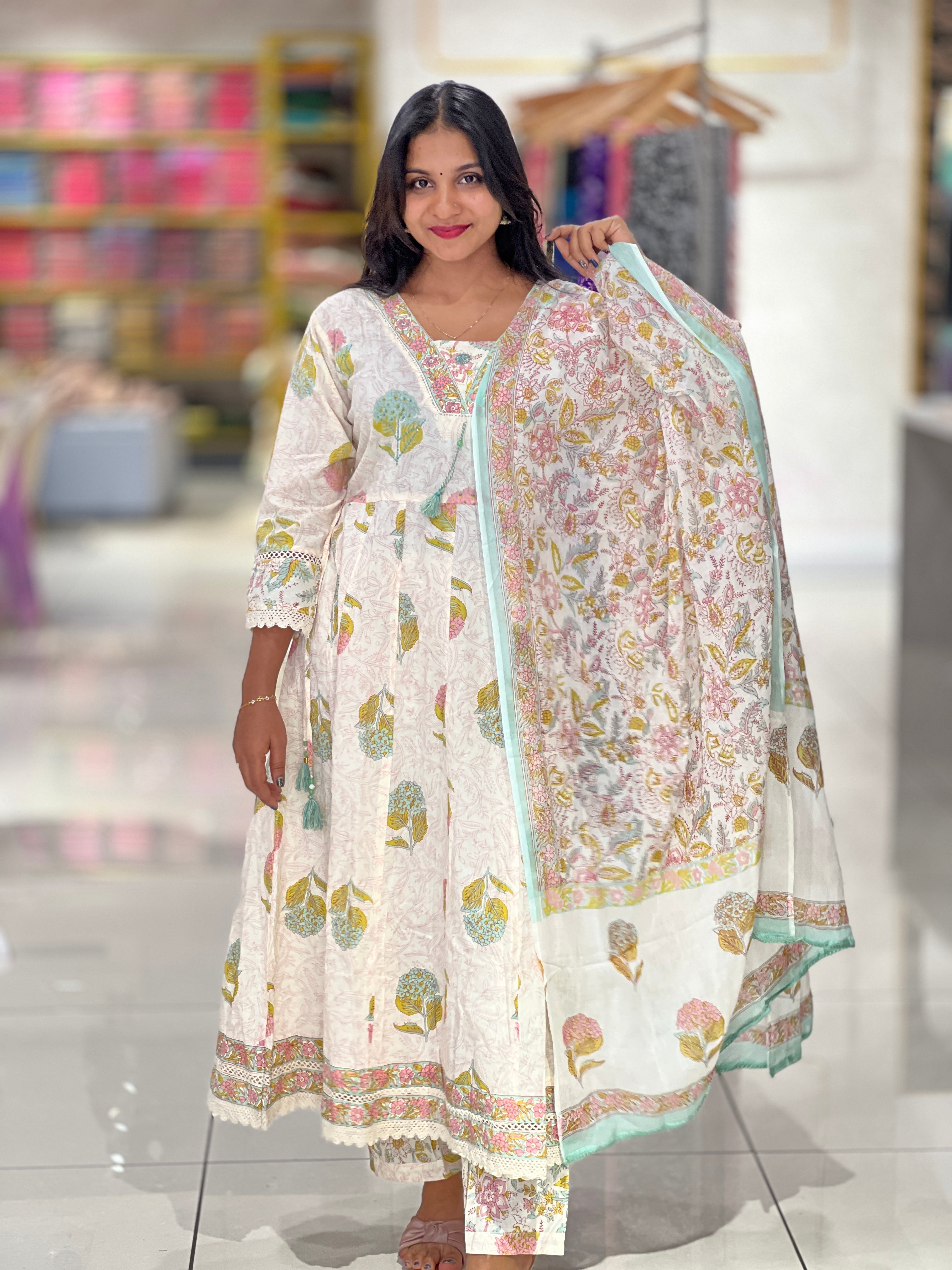 Floral Printed Cotton Kurta Set | MAG103