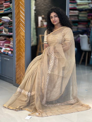 Hand Crochet Lace Kota Saree | AHD1904