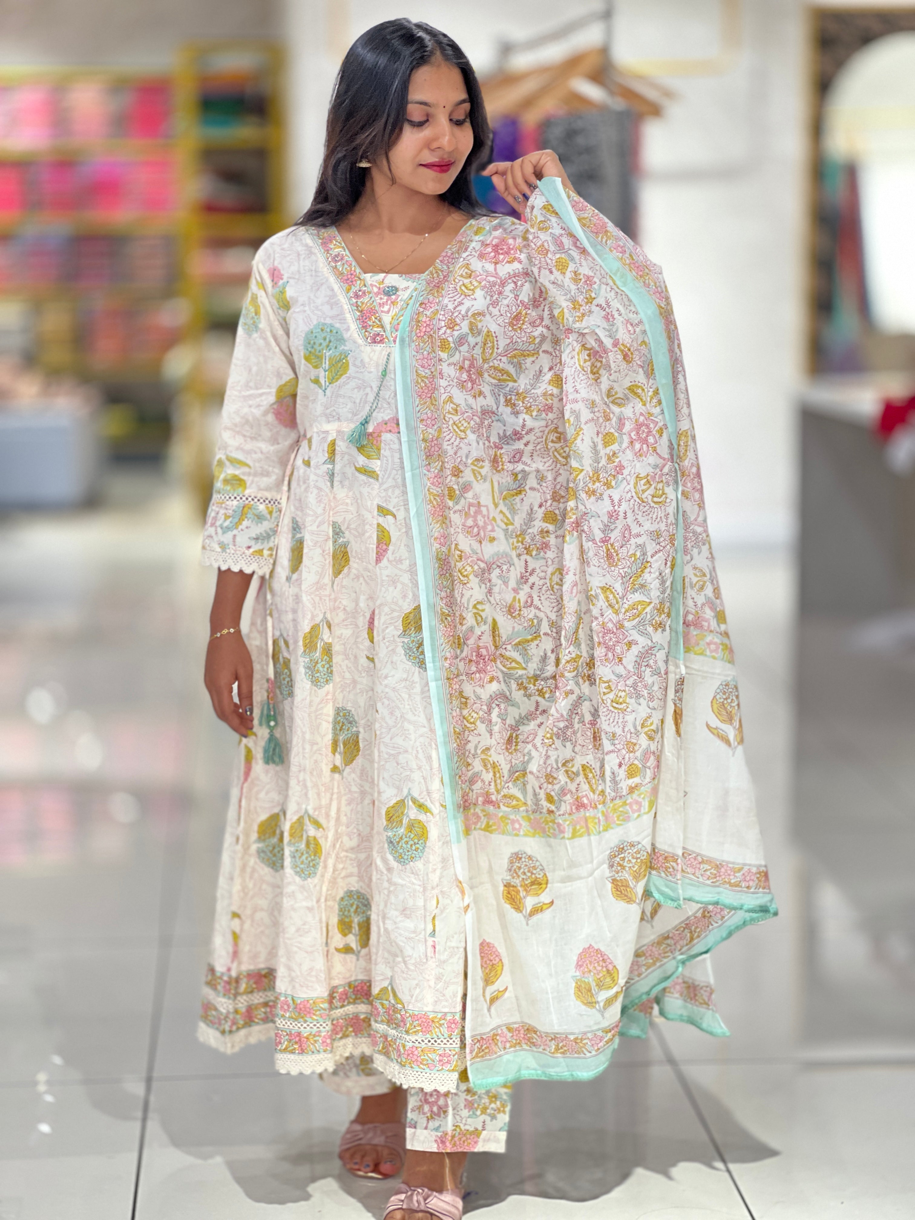 Floral Printed Cotton Kurta Set | MAG103