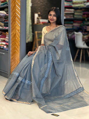 Hand Crochet Lace Kota Saree | AHD1905