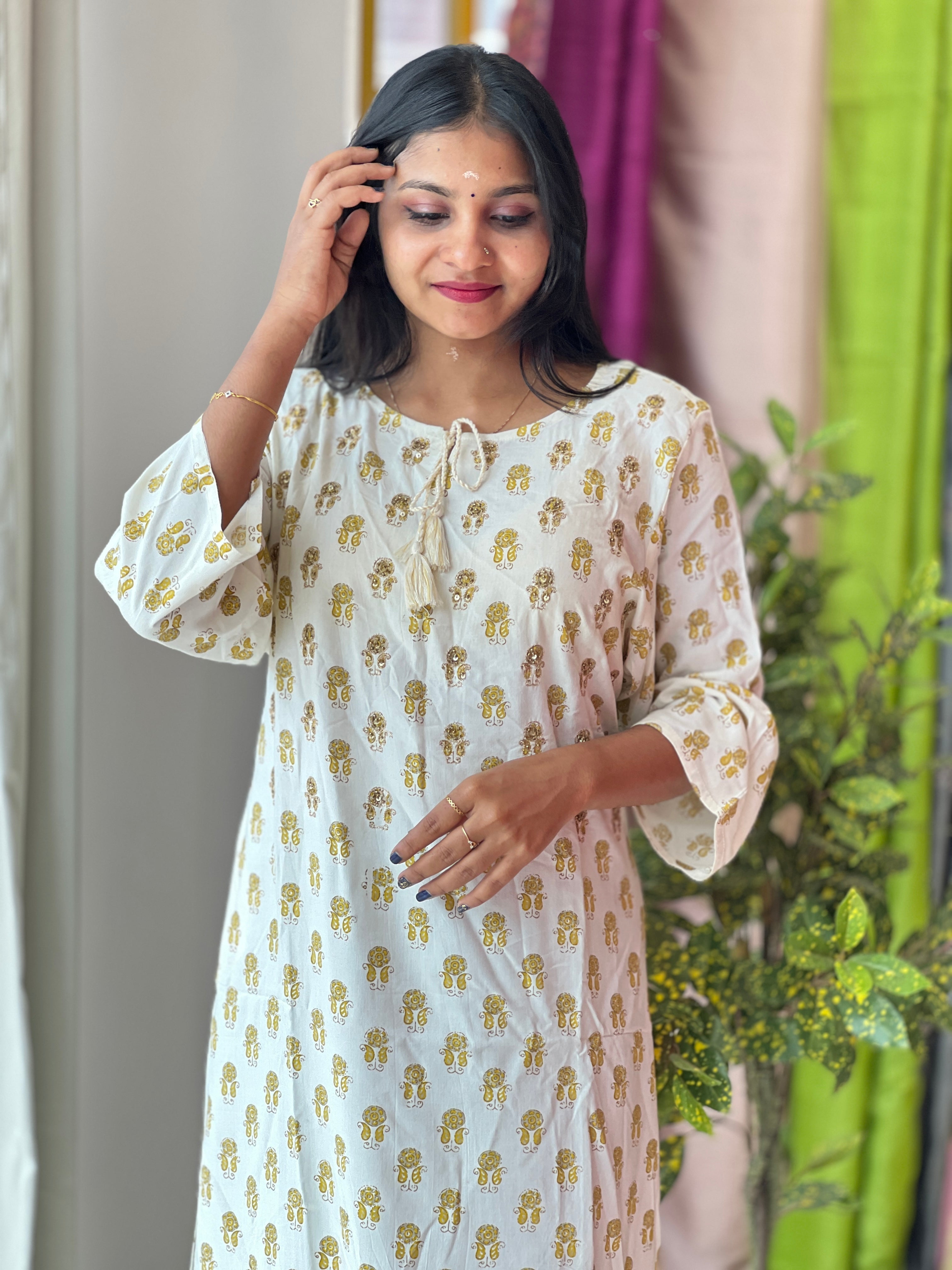 Block Printed Cotton Kurta | AHR376