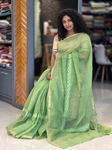 Hand Crochet Lace Kota Saree | AHD1903