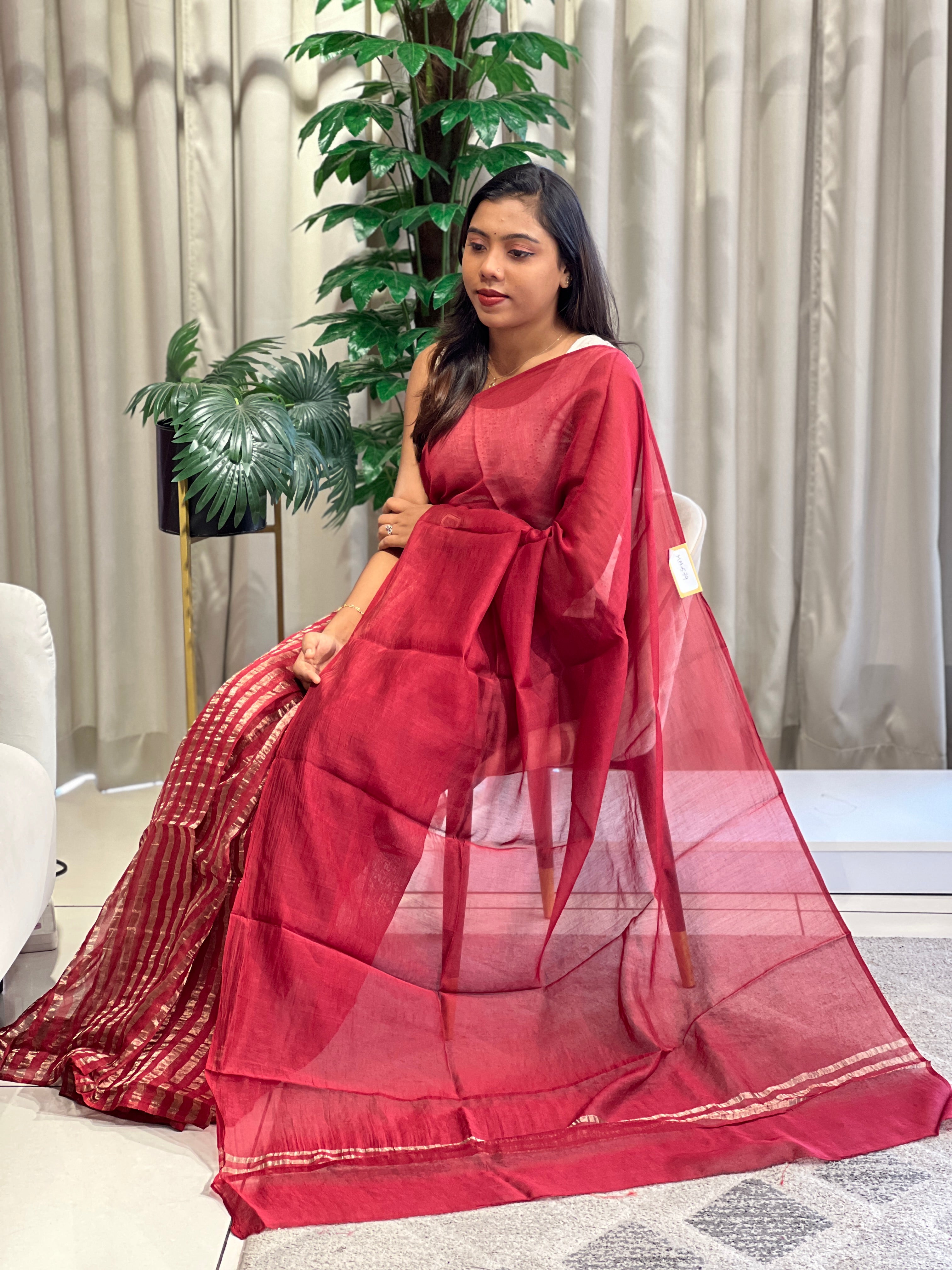 Tissue Line Woven Organza Saree | MM579