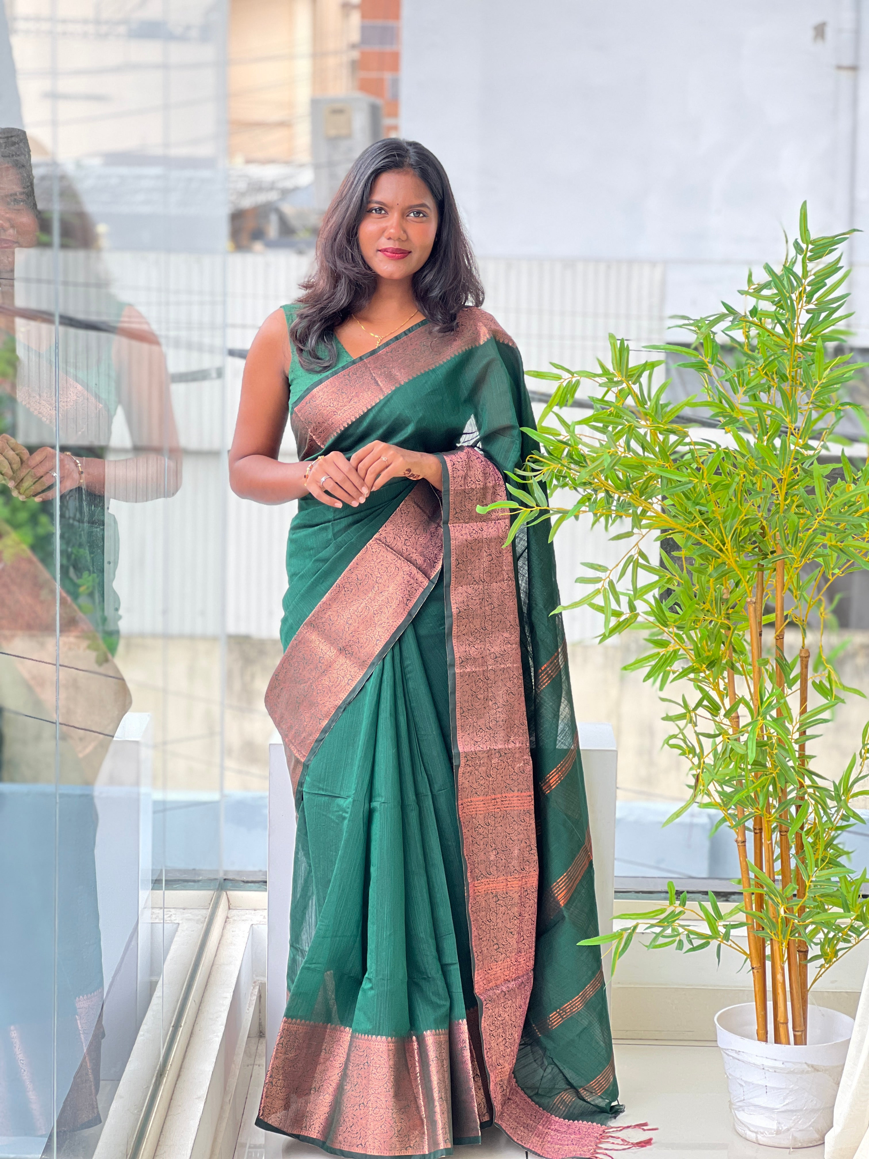 Solid Pattern Cotton Silk Saree | RP865
