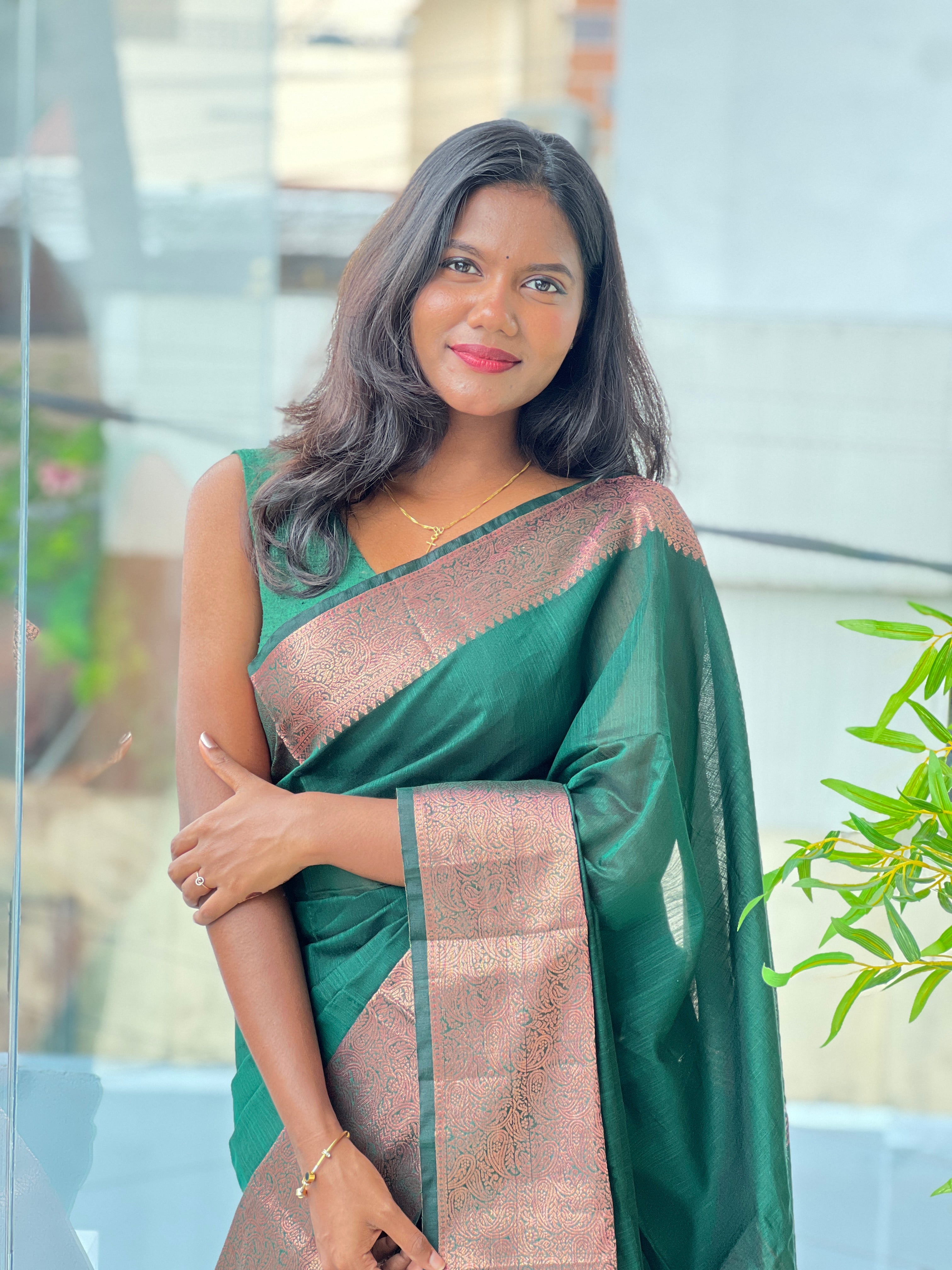 Solid Pattern Cotton Silk Saree | RP865