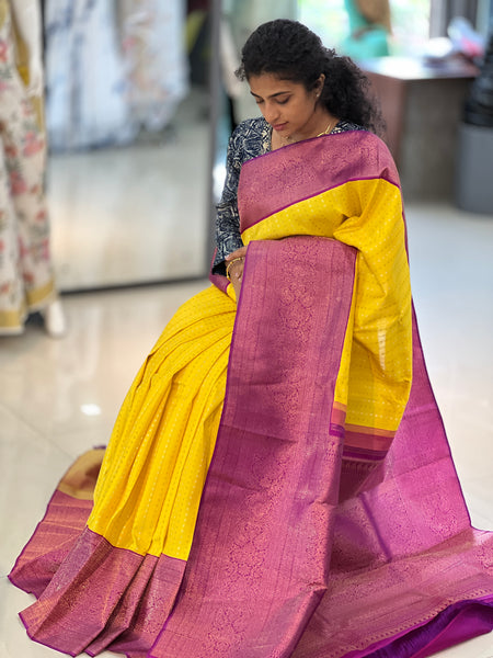 Buy Grey and pink gheecha silk saree Online By Craftiva