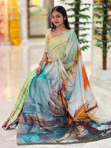 Printed Design Crepe Saree |  MRD343