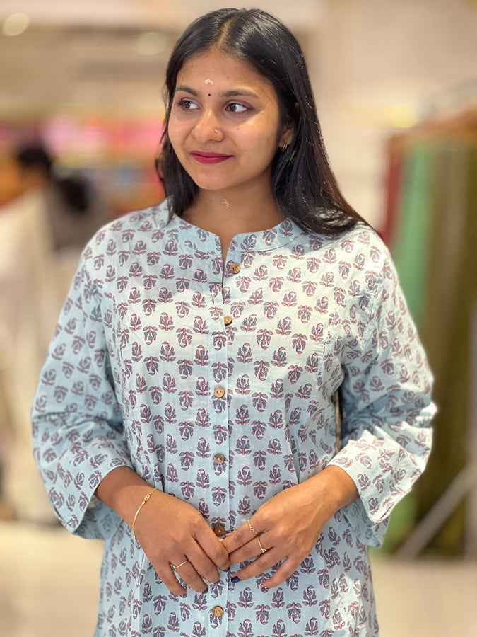 Block Printed Cotton Kurta | AHR340
