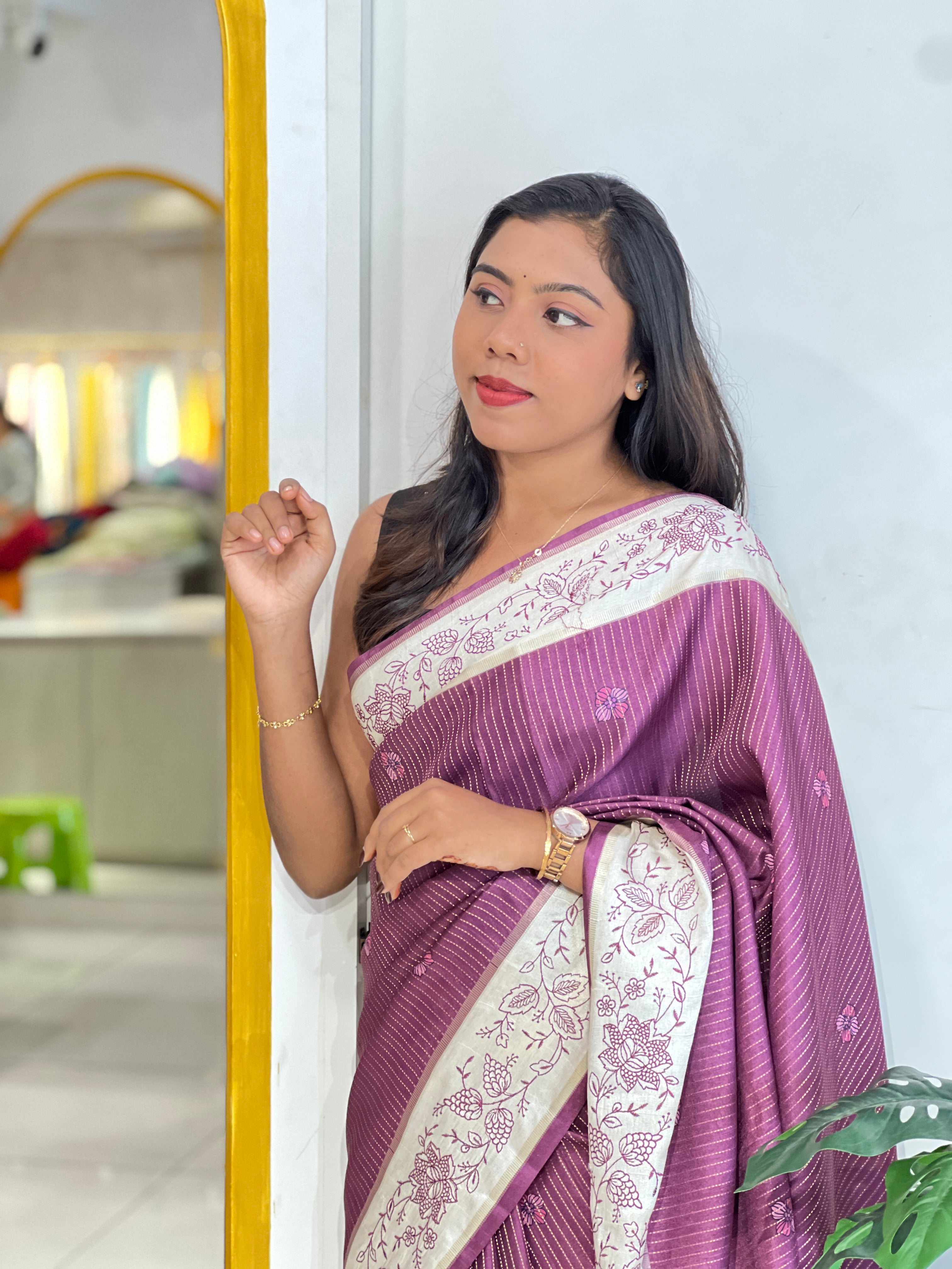 Digital Printed Tussar Saree | YNG1352