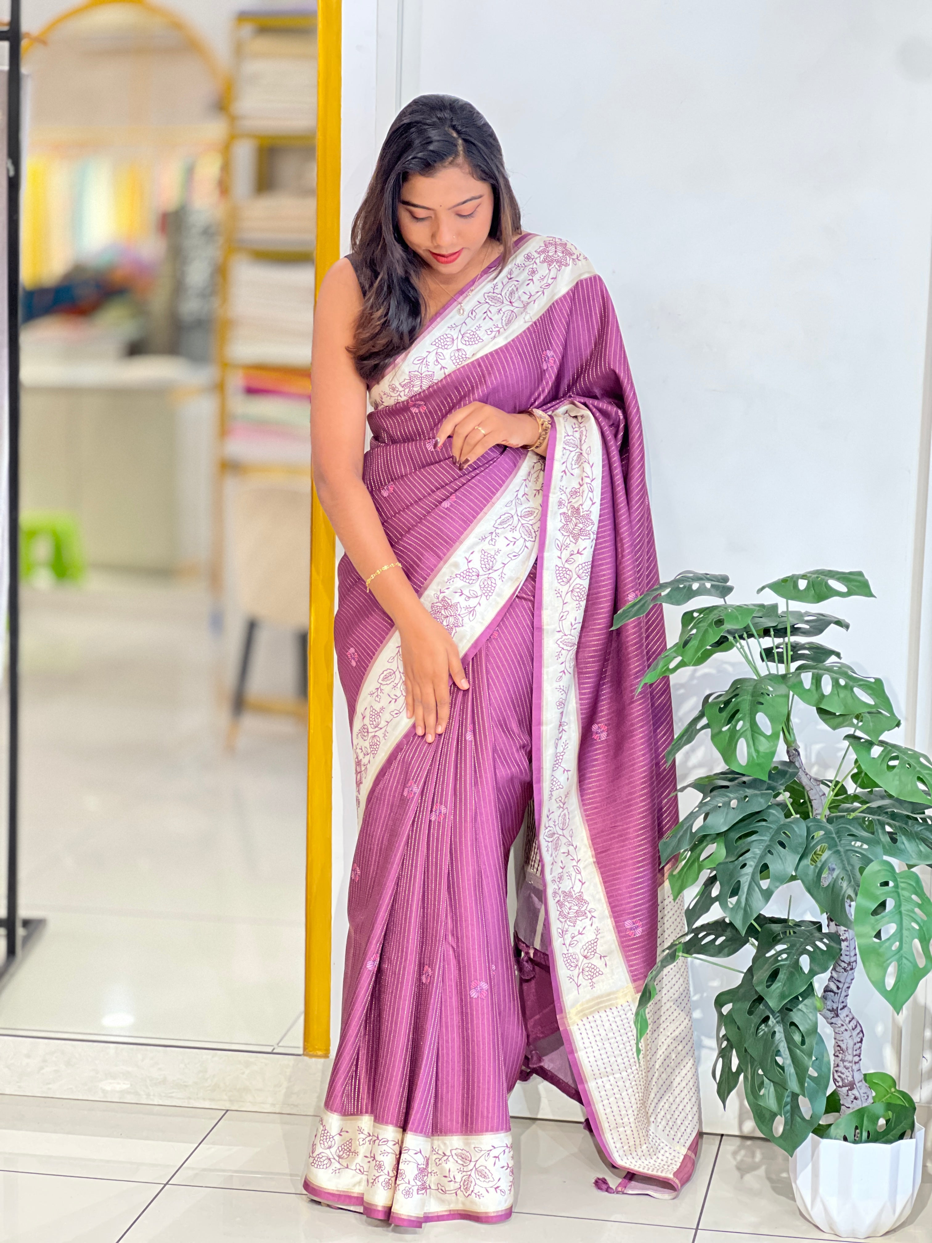 Digital Printed Tussar Saree | YNG1352
