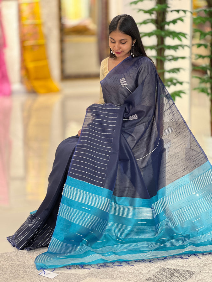 Stripe Patterned Semi Silk Saree | PD430