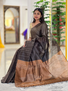 Kesiya Weaved Pattern Semi Tussar Saree | PD429