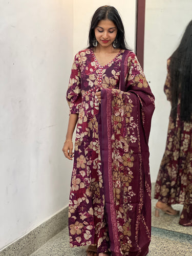 Alia Cut Pattern Muslin Kurta Set | FW141