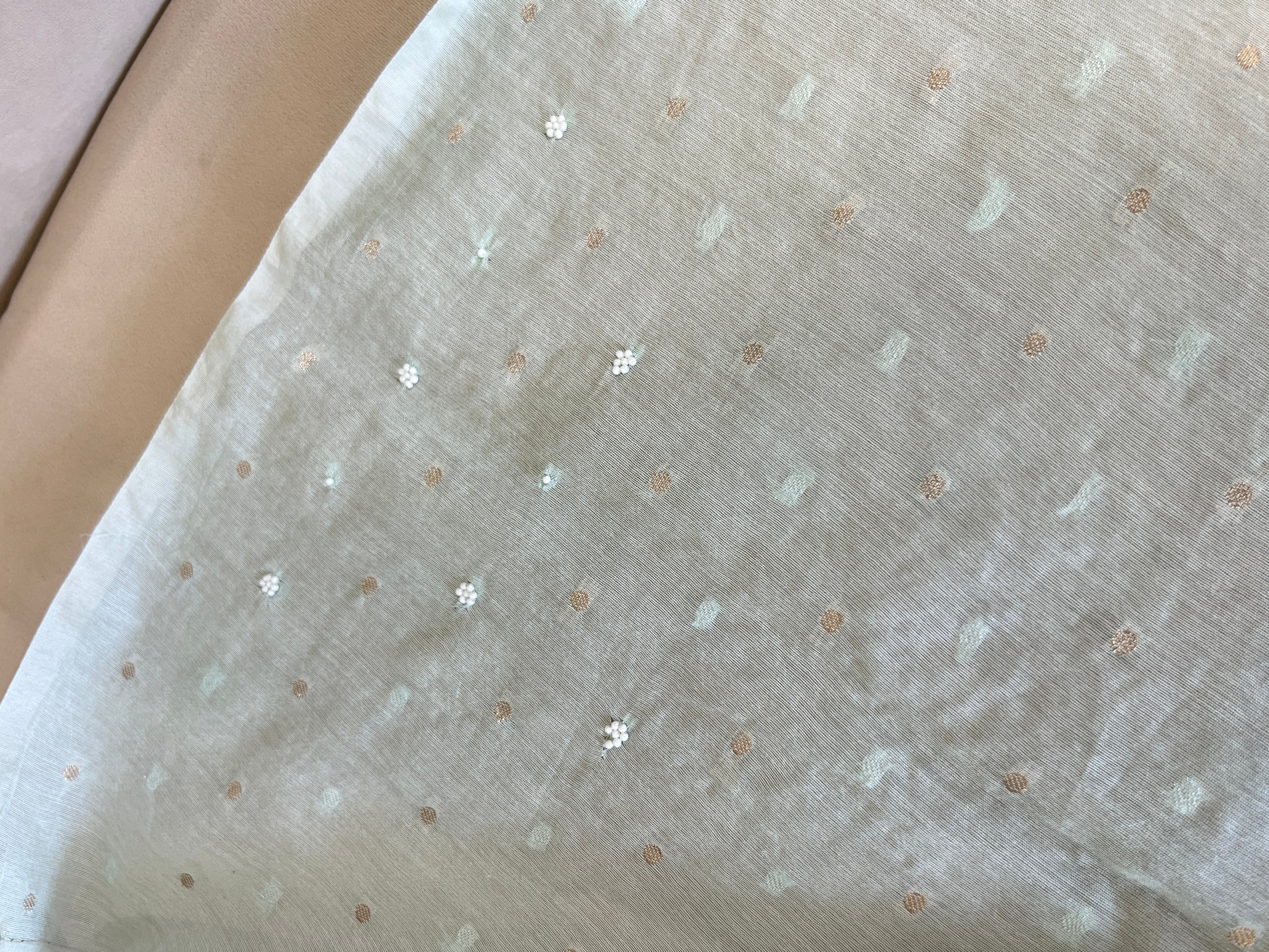 Floral Machine Embroidery And Applique Work Detailed Organza Saree | MM172