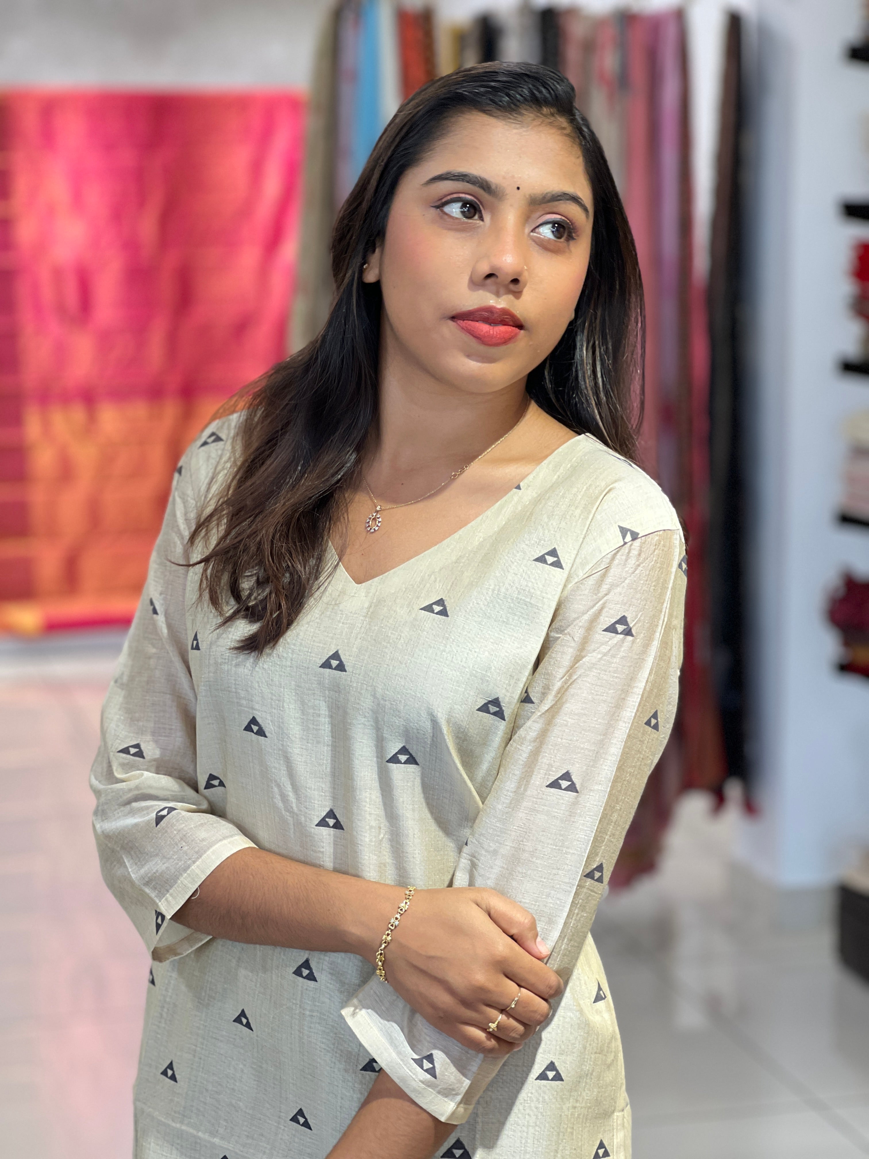 Printed Cotton Kurta | DNT1037