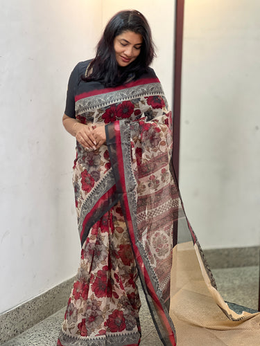 Floral Print Design Supernet Kota Saree | SUM136
