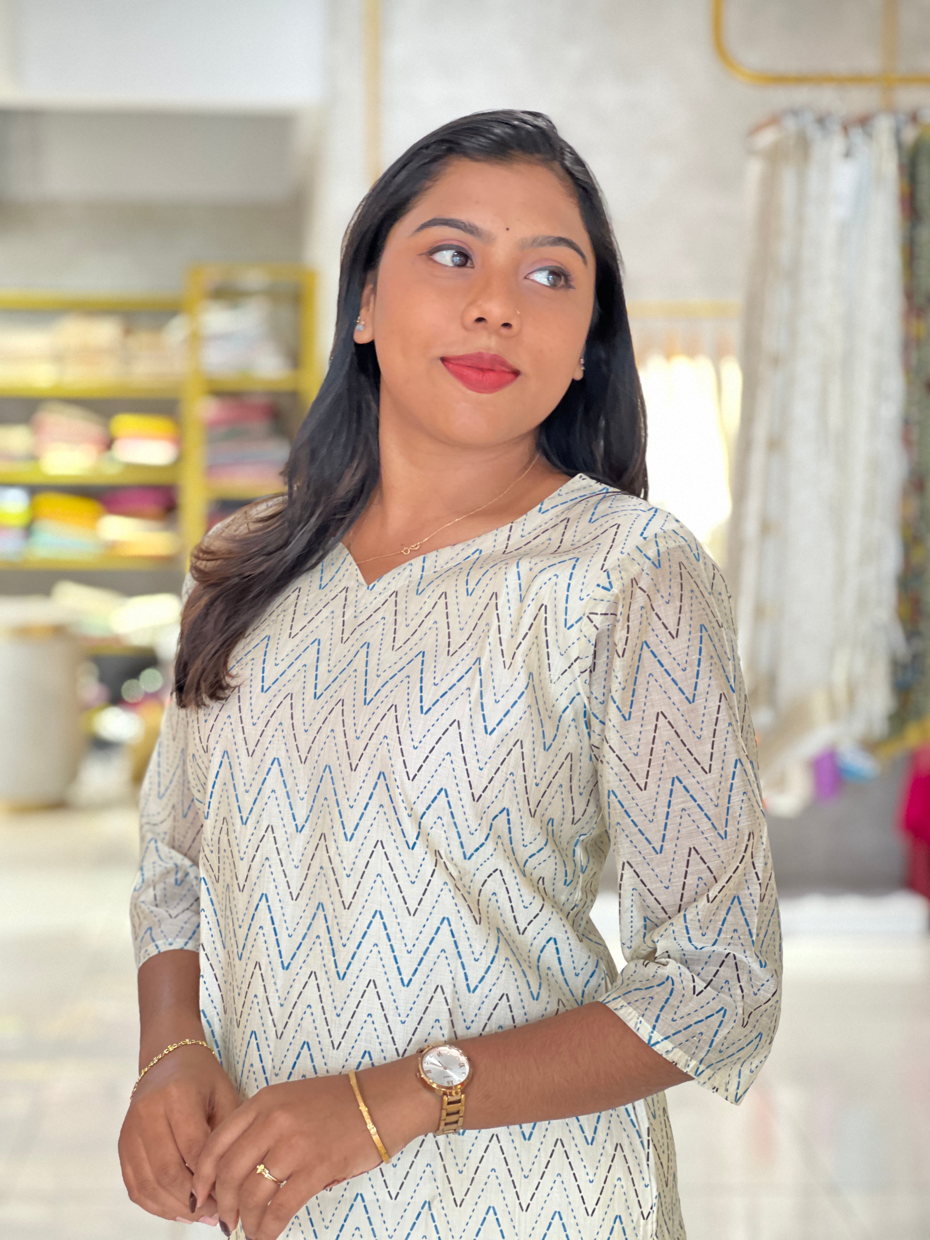 Printed Design Chanderi Finish Kurta | RMLA388