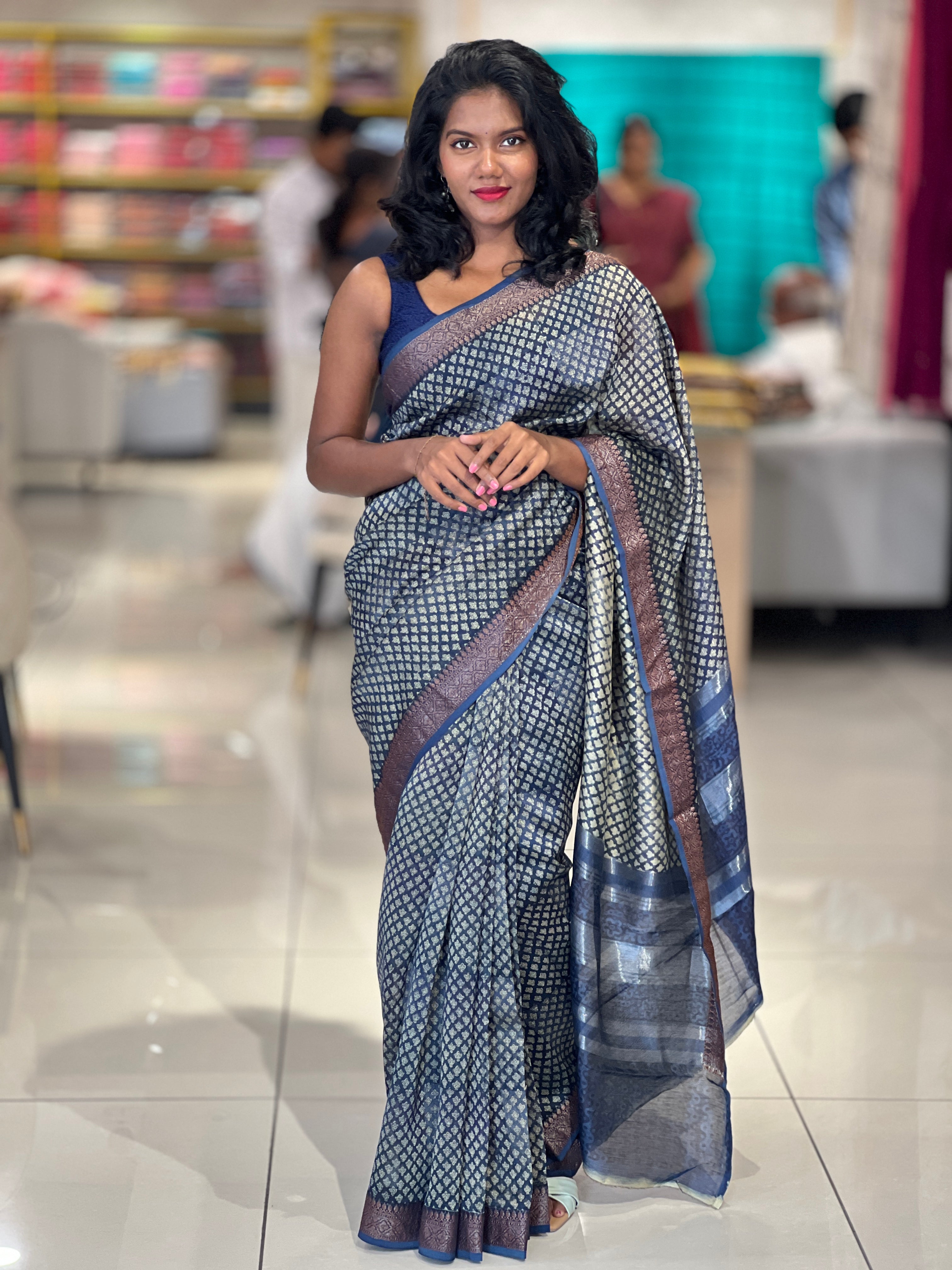 Printed Design Chanderi Saree | SMC159