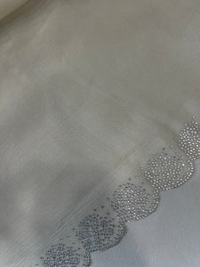 Machine Embroidery Crushed Organza Saree | SBP318