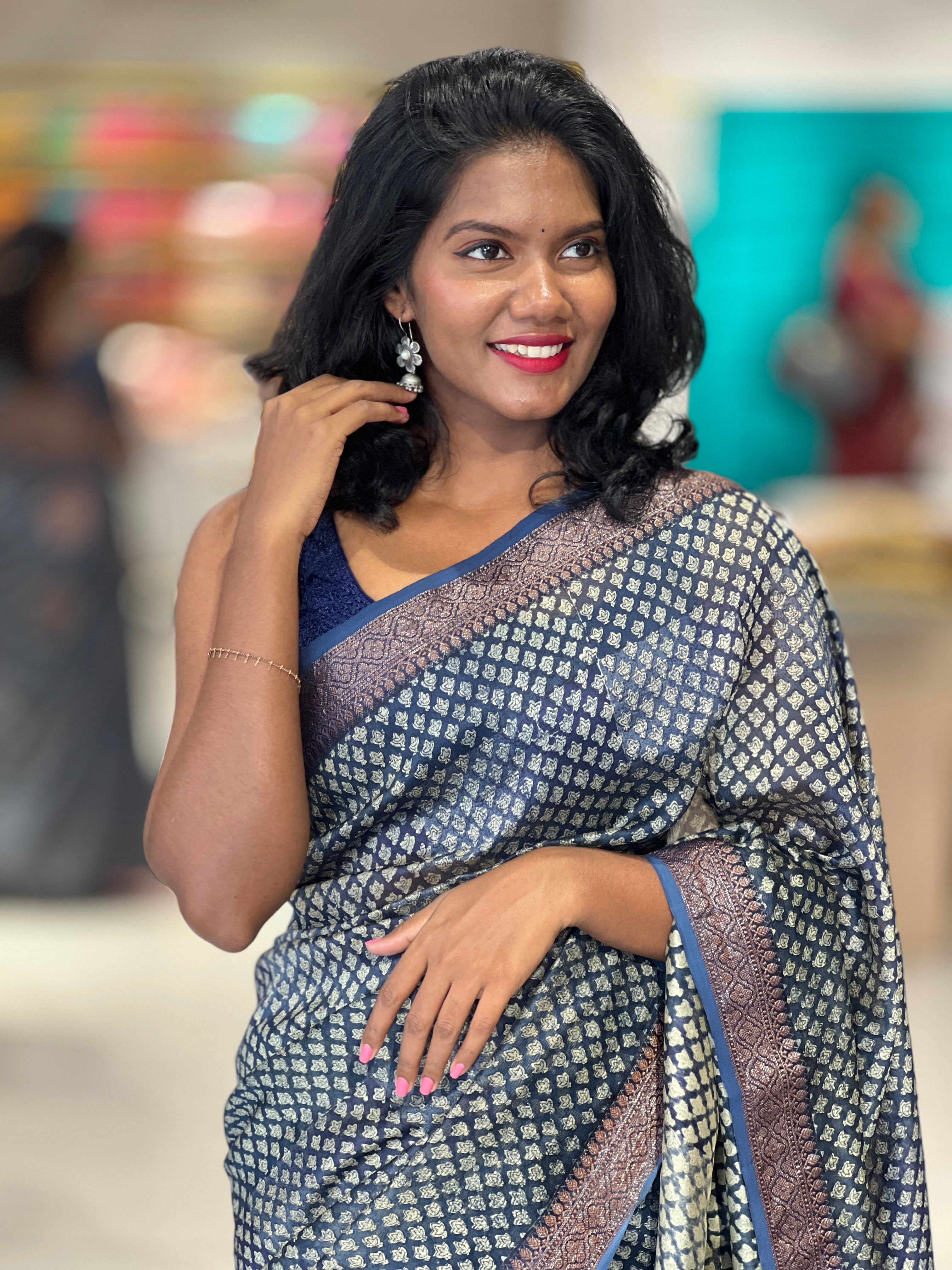 Printed Design Chanderi Saree | SMC159