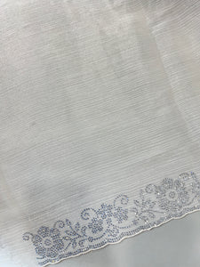 Stone Sticking Worked Crushed Organza Saree | SBP314