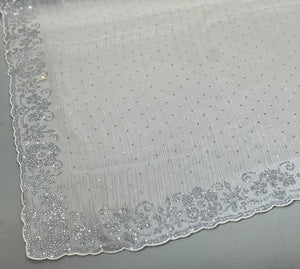Stone Sticking Worked Crushed Organza Saree | SBP314