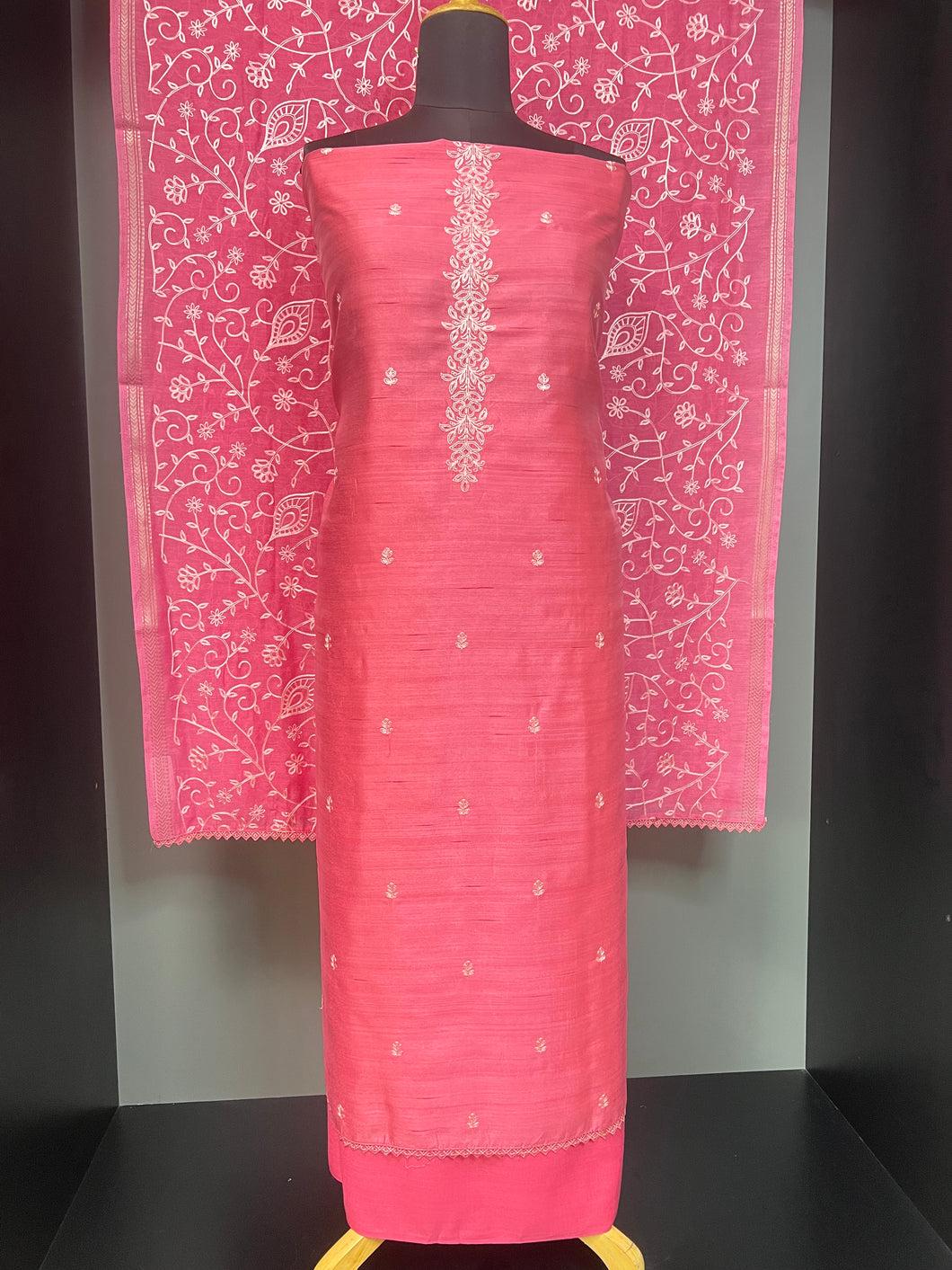 Embroidery  Semi Tussar Salwar Set | SW2055