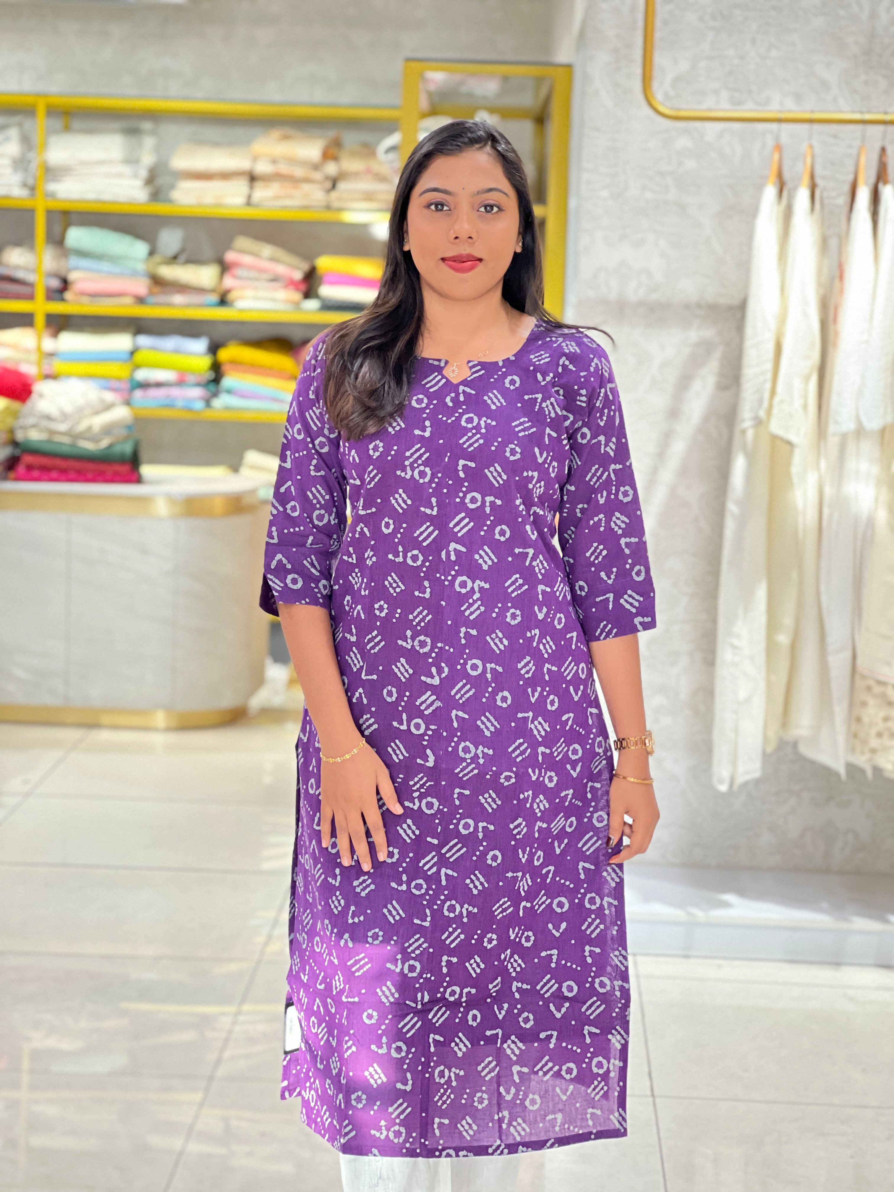 Batik Printed Cotton Kurta | RMLA384