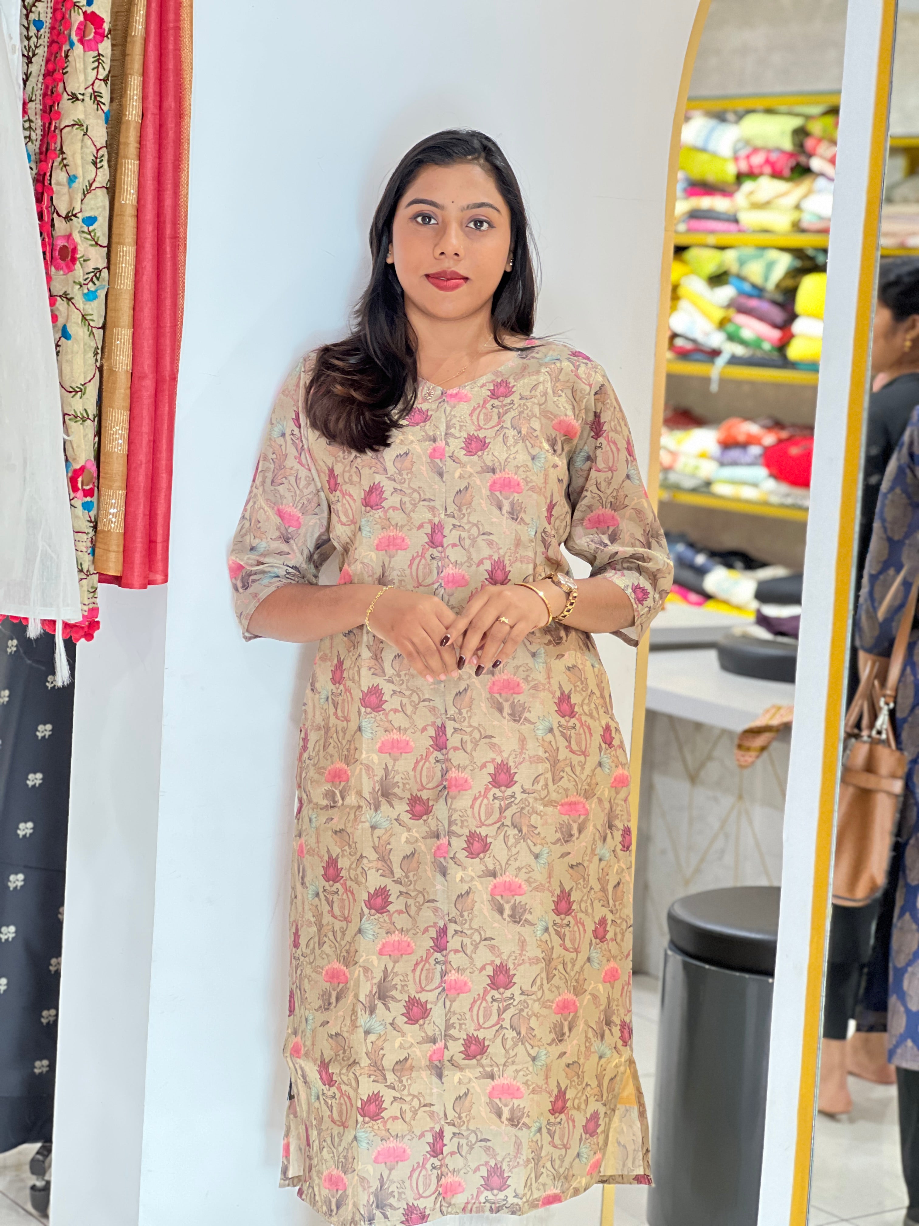 Digital Printed Tissue Kurta | RMLA381