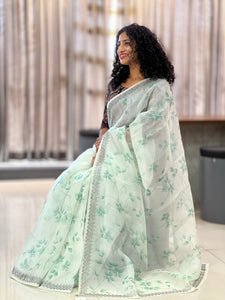 Floral Digital Printed Organza Saree | SBS706