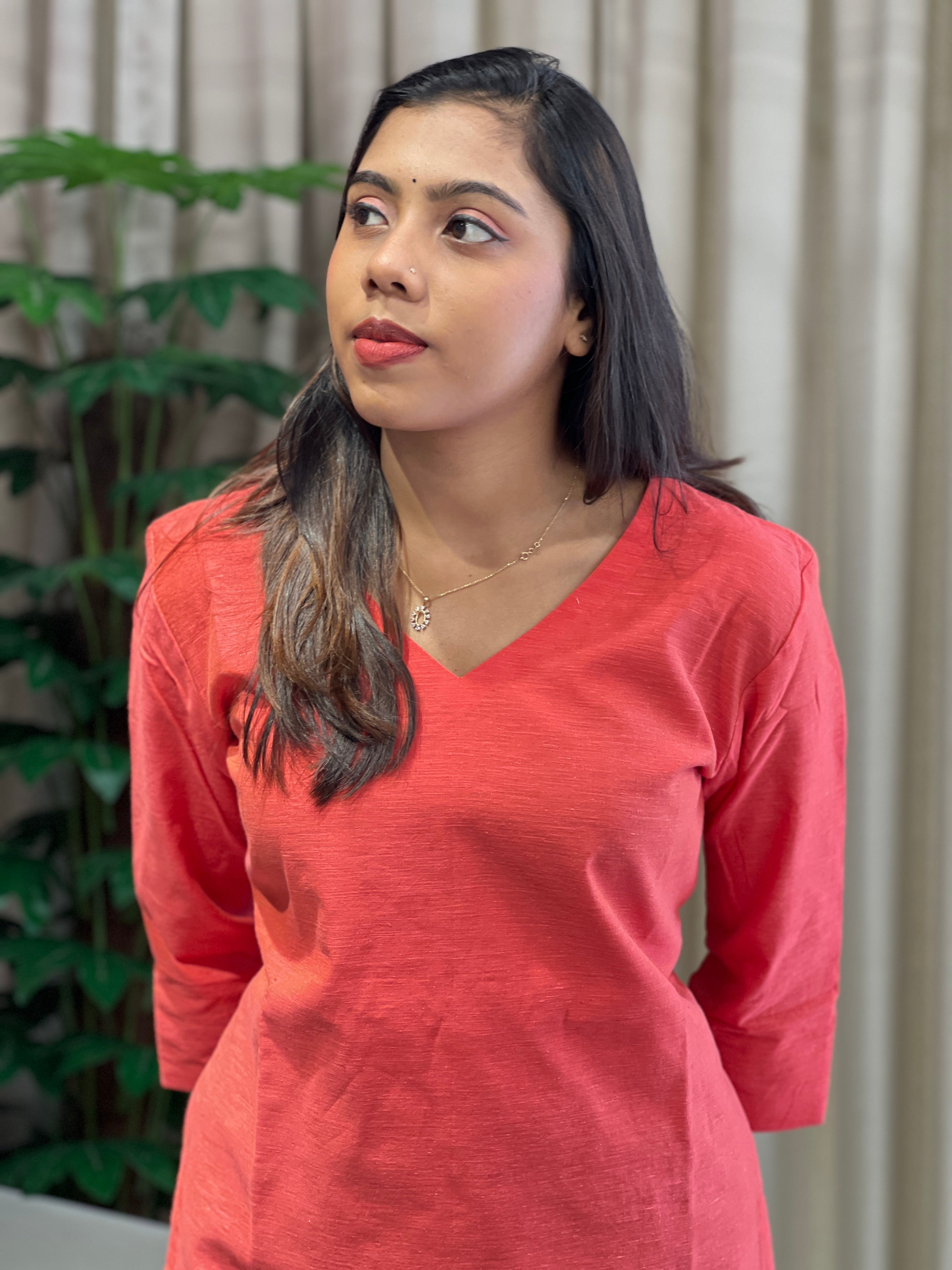 Solid Raw Cotton Kurta | DNT1045